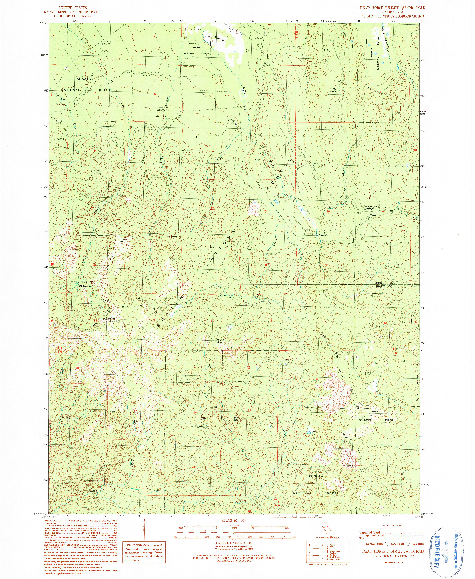 USGS 1:24000-SCALE QUADRANGLE FOR DEAD HORSE SUMMIT, CA 1990