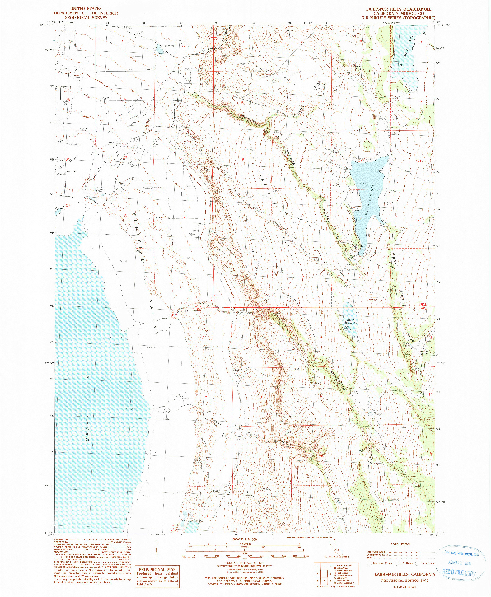 USGS 1:24000-SCALE QUADRANGLE FOR LARKSPUR HILLS, CA 1990
