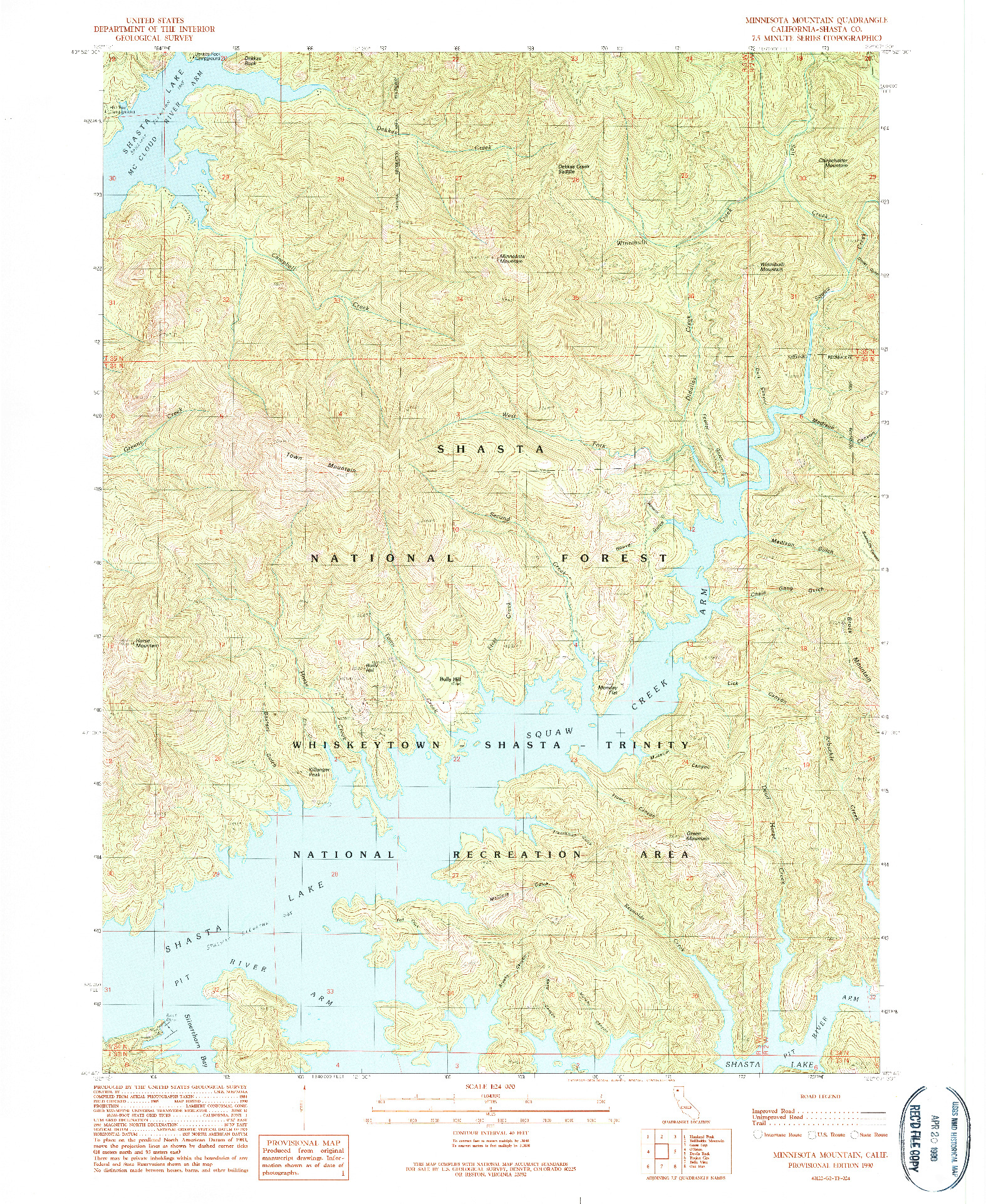 USGS 1:24000-SCALE QUADRANGLE FOR MINNESOTA MOUNTAIN, CA 1990