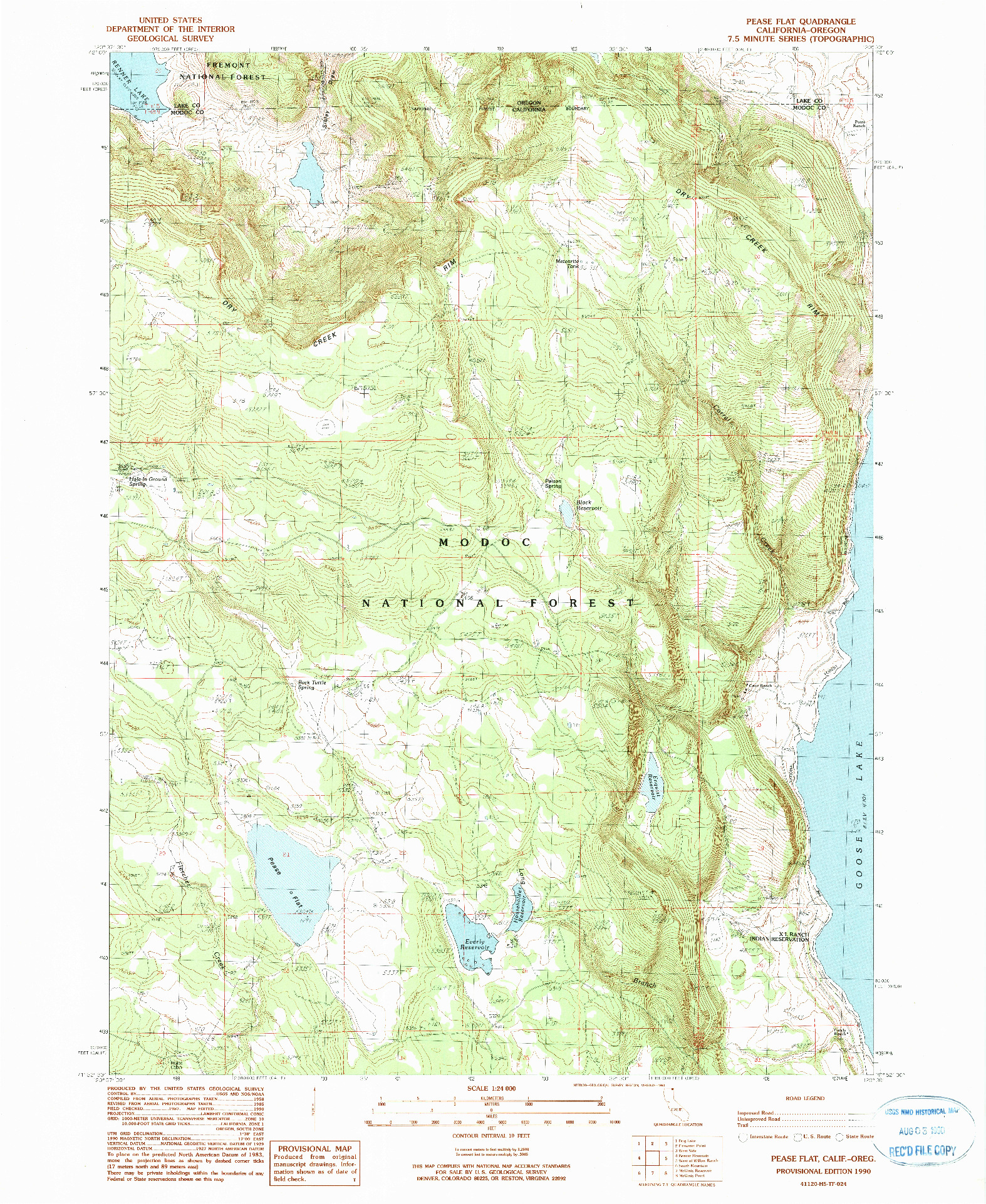 USGS 1:24000-SCALE QUADRANGLE FOR PEASE FLAT, CA 1990