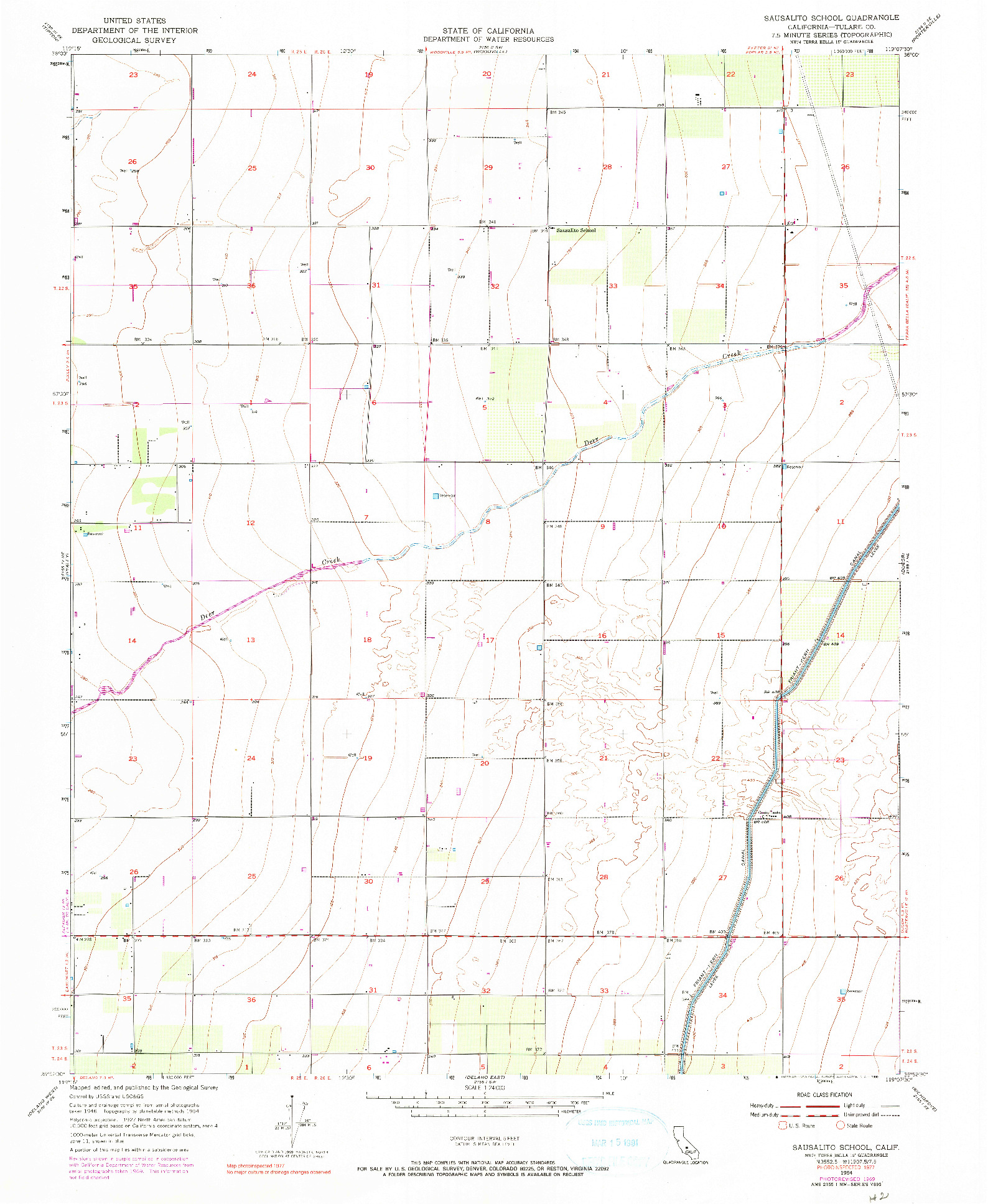 USGS 1:24000-SCALE QUADRANGLE FOR SAUSALITO SCHOOL, CA 1954