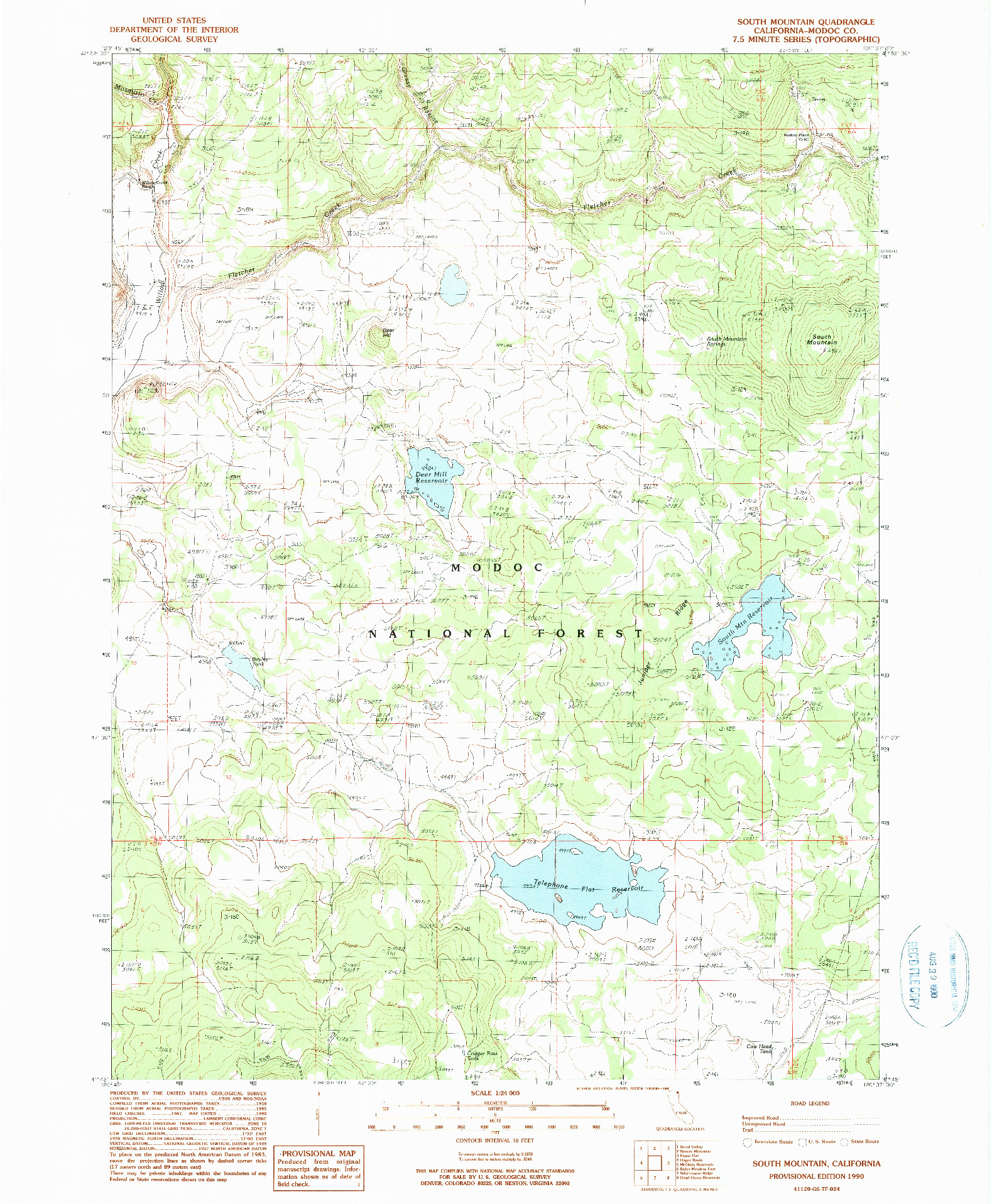 USGS 1:24000-SCALE QUADRANGLE FOR SOUTH MOUNTAIN, CA 1990