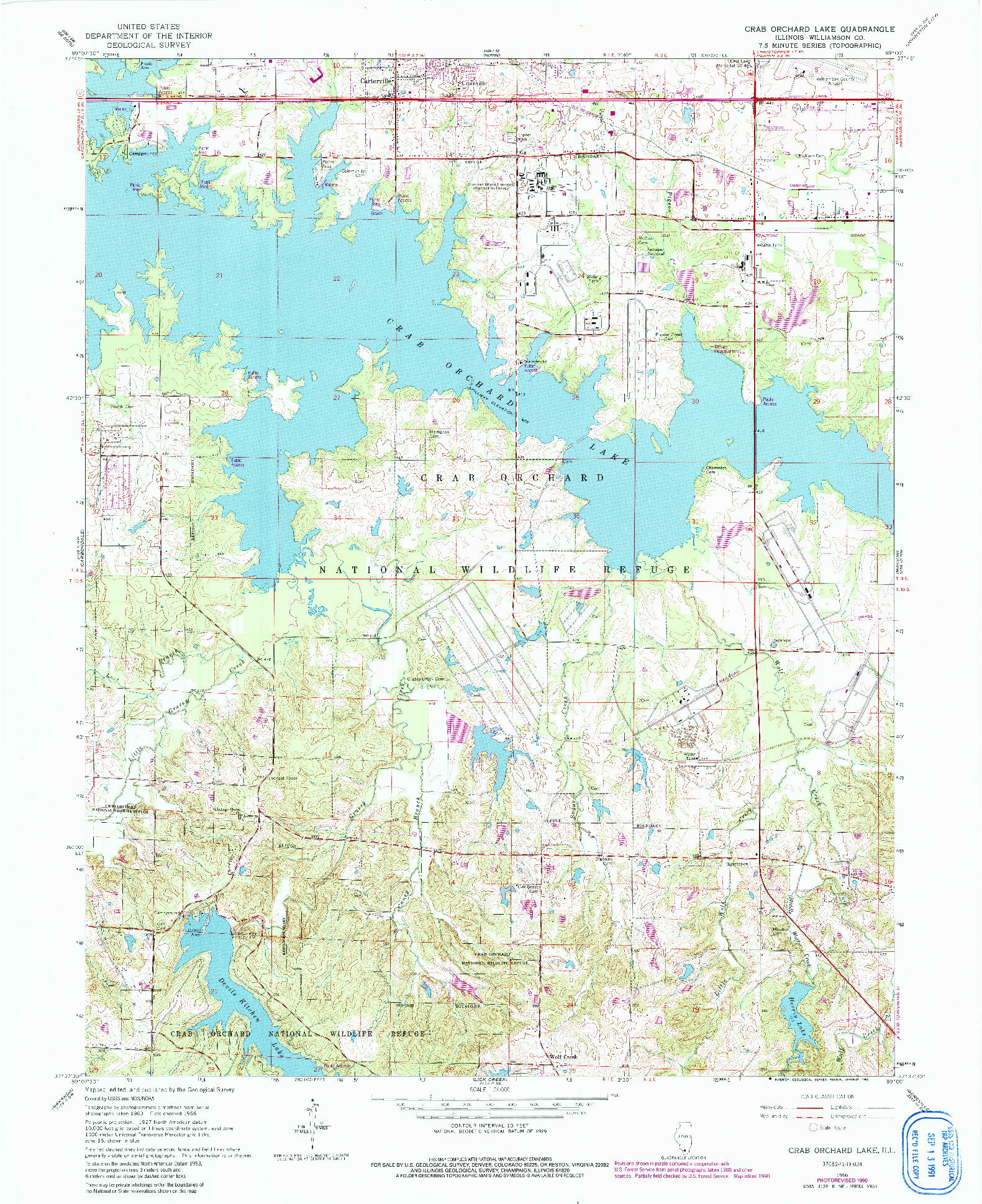 USGS 1:24000-SCALE QUADRANGLE FOR CRAB ORCHARD LAKE, IL 1966