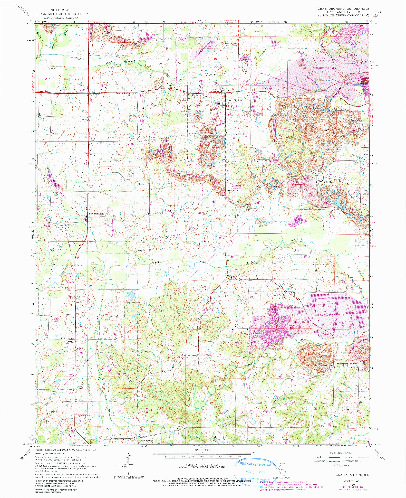 USGS 1:24000-SCALE QUADRANGLE FOR CRAB ORCHARD, IL 1990
