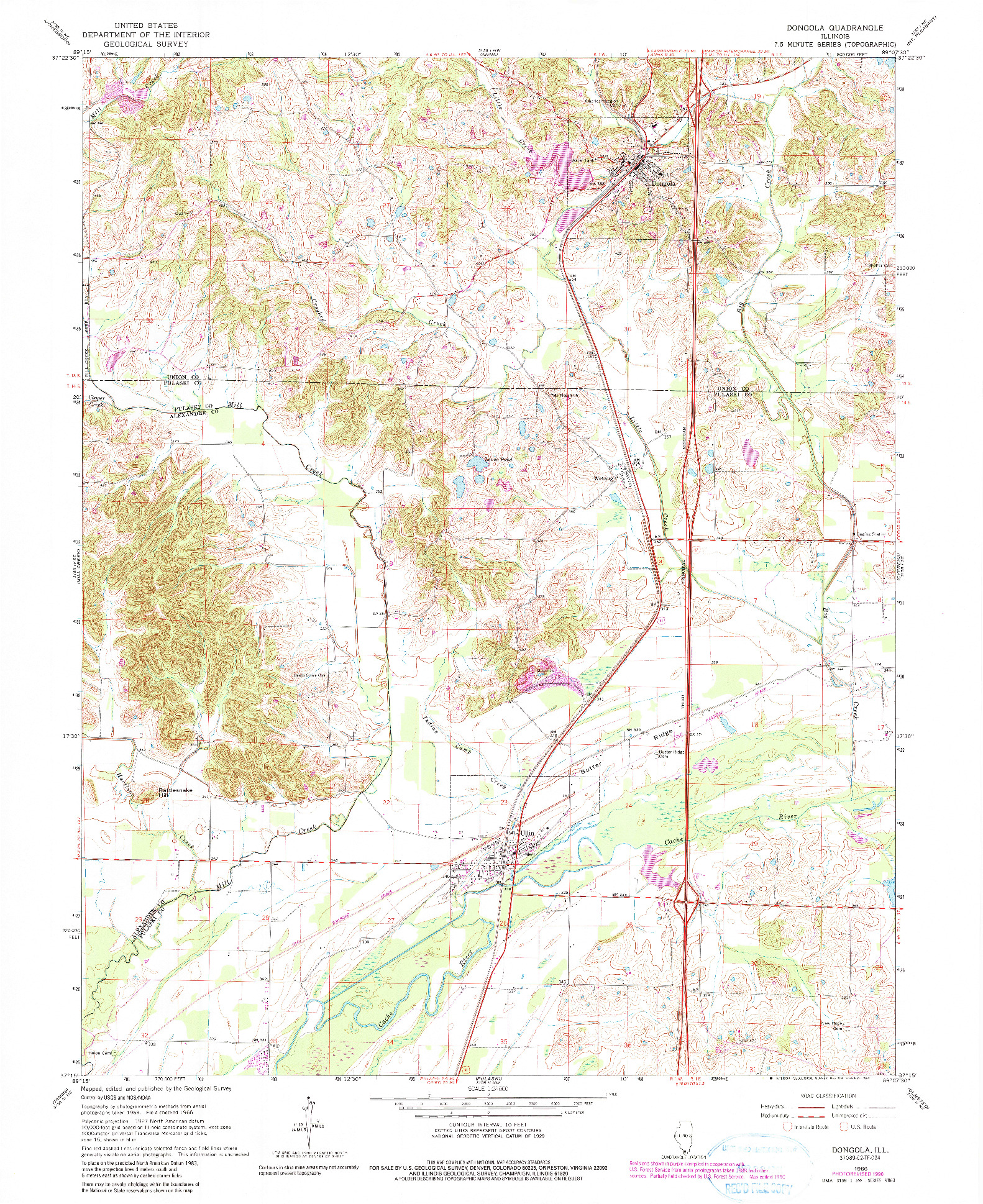 USGS 1:24000-SCALE QUADRANGLE FOR DONGOLA, IL 1966