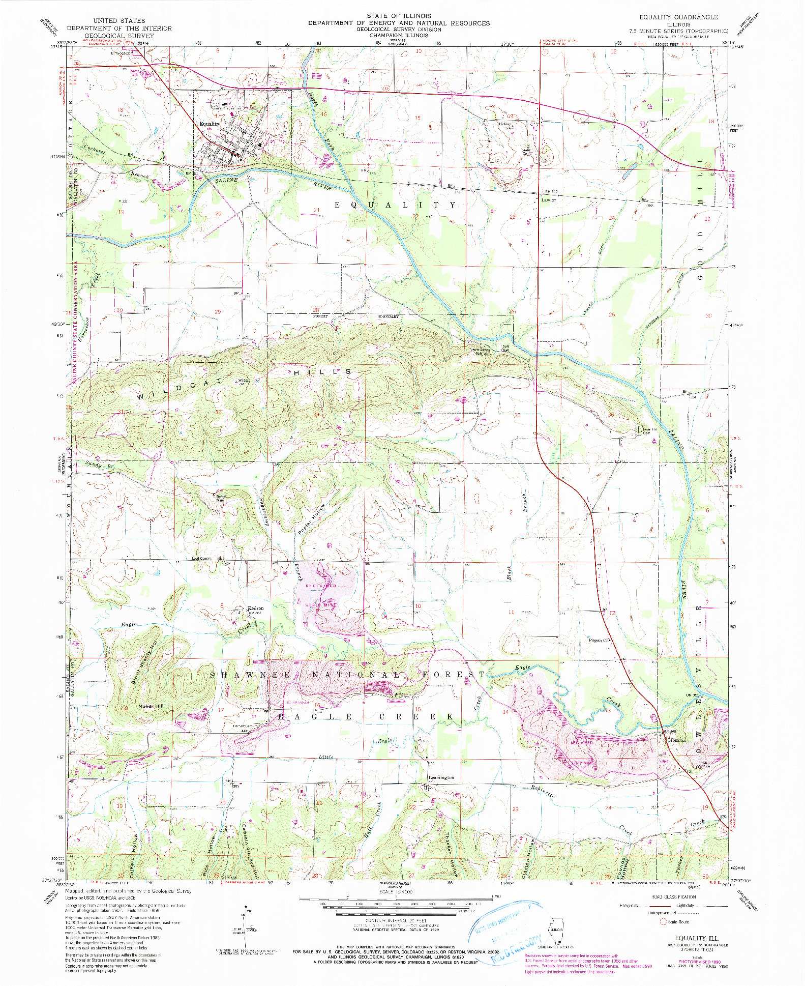 USGS 1:24000-SCALE QUADRANGLE FOR EQUALITY, IL 1959