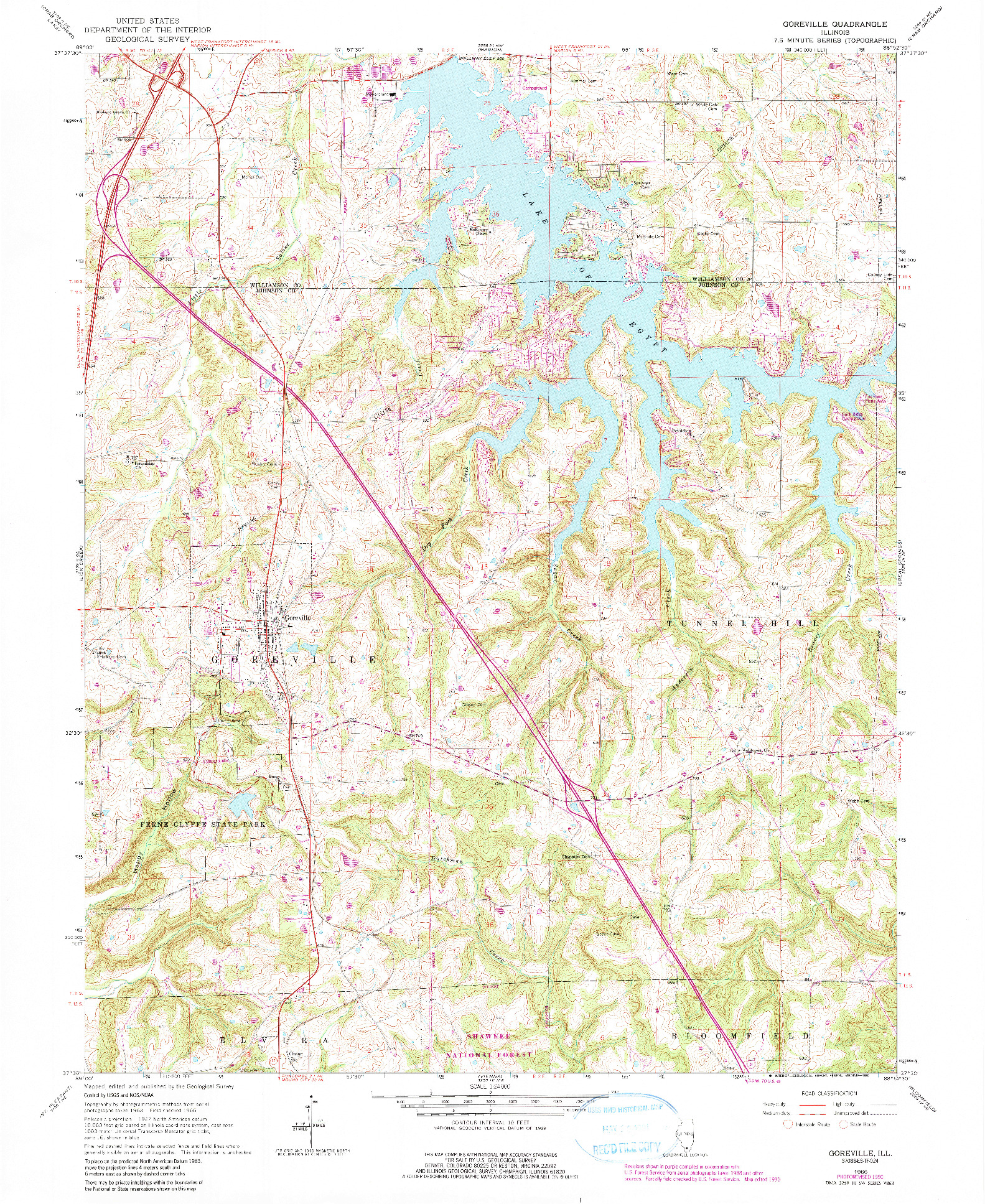 USGS 1:24000-SCALE QUADRANGLE FOR GOREVILLE, IL 1966