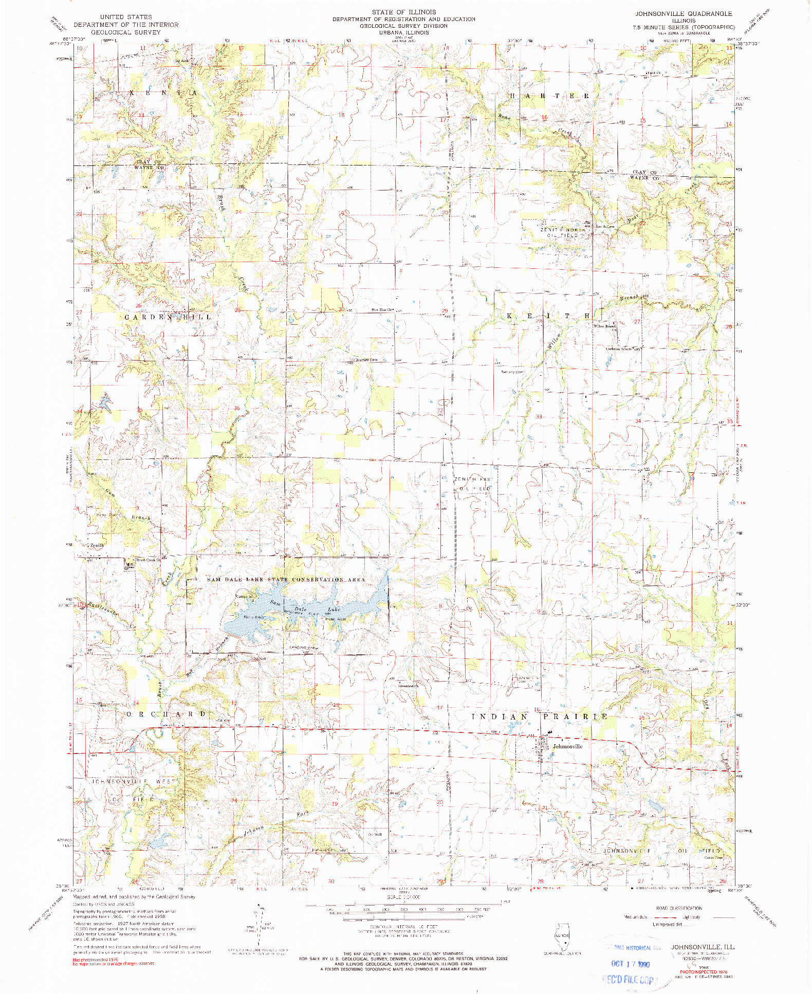 USGS 1:24000-SCALE QUADRANGLE FOR JOHNSONVILLE, IL 1968