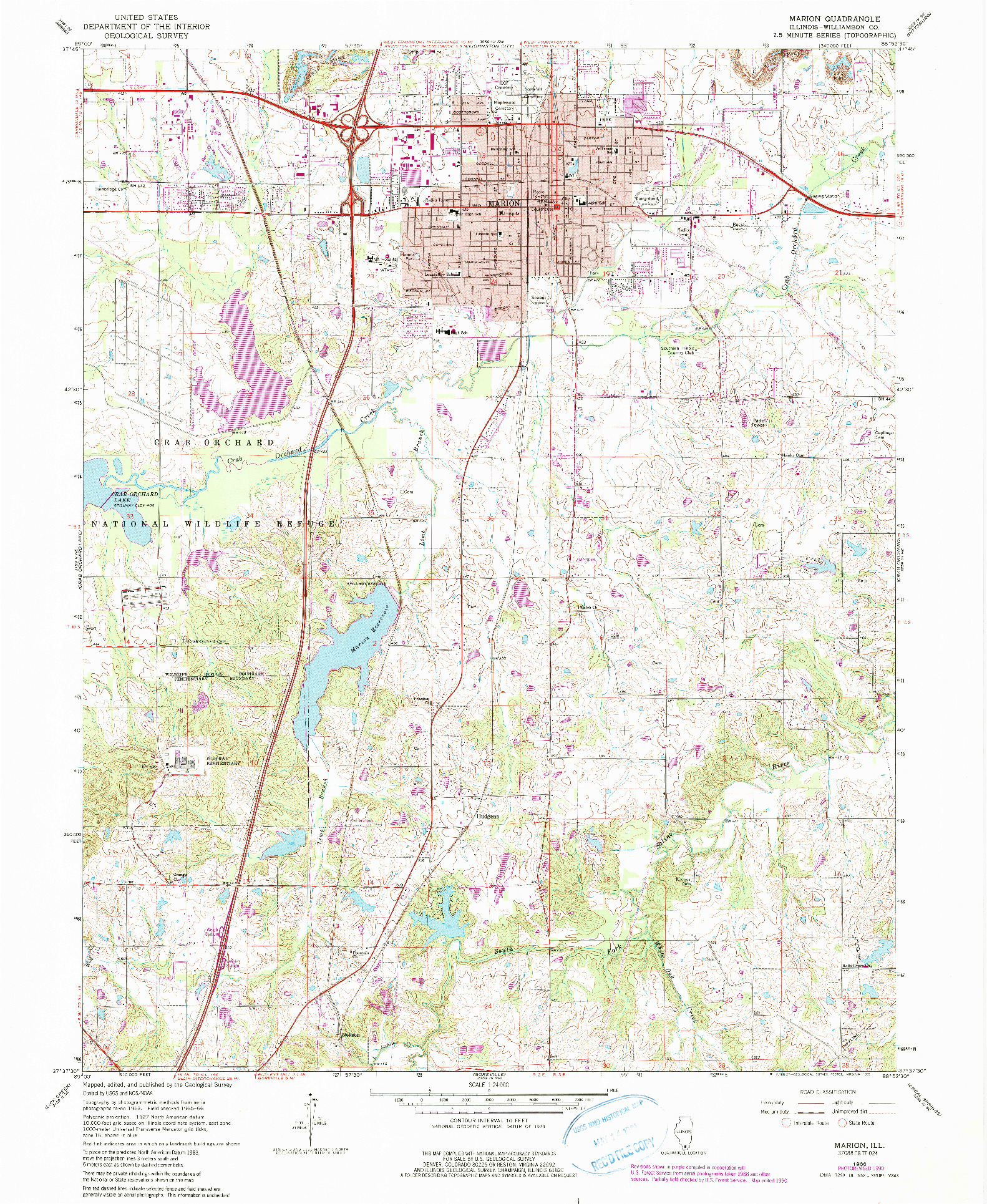 USGS 1:24000-SCALE QUADRANGLE FOR MARION, IL 1966