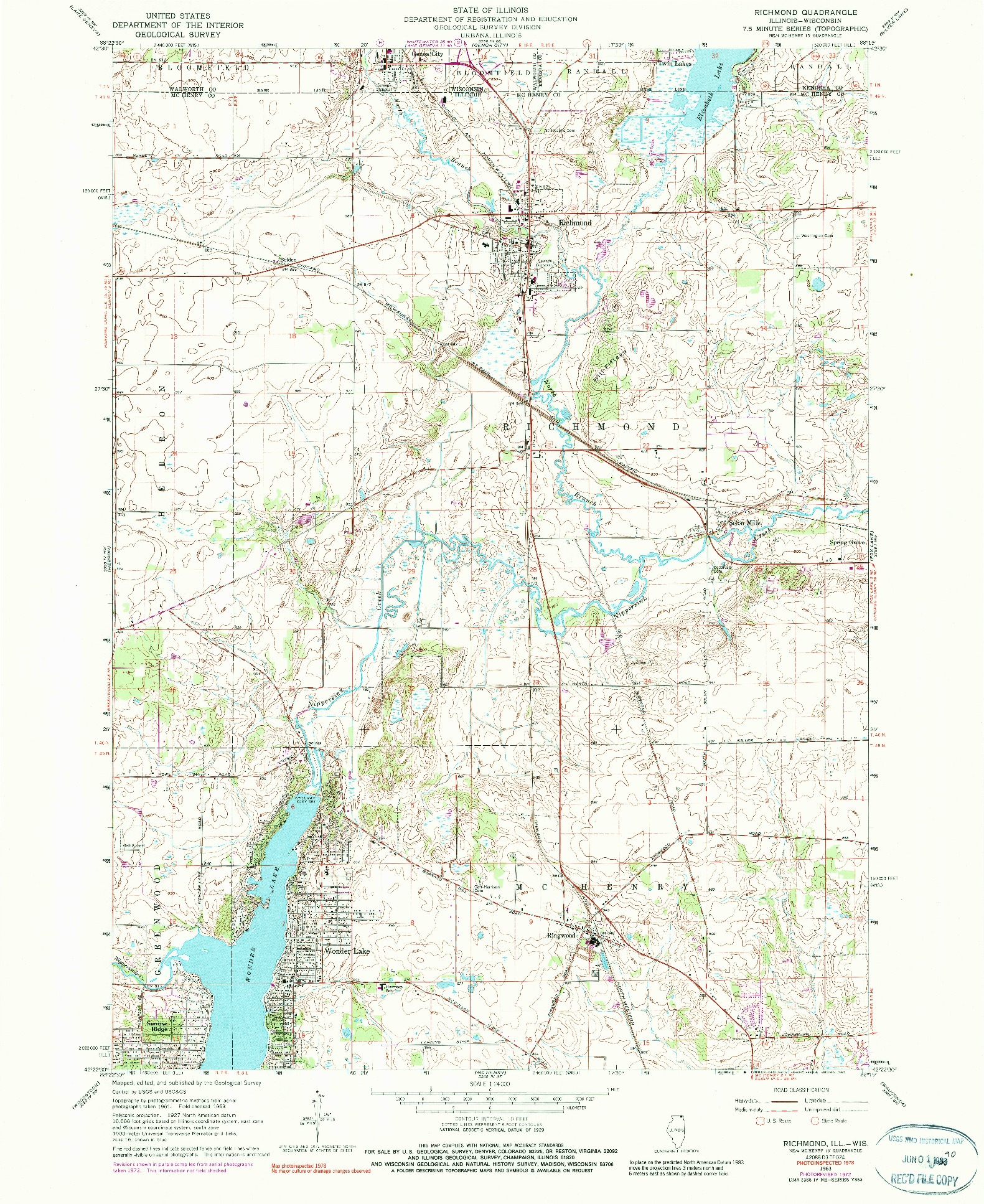 USGS 1:24000-SCALE QUADRANGLE FOR RICHMOND, IL 1963