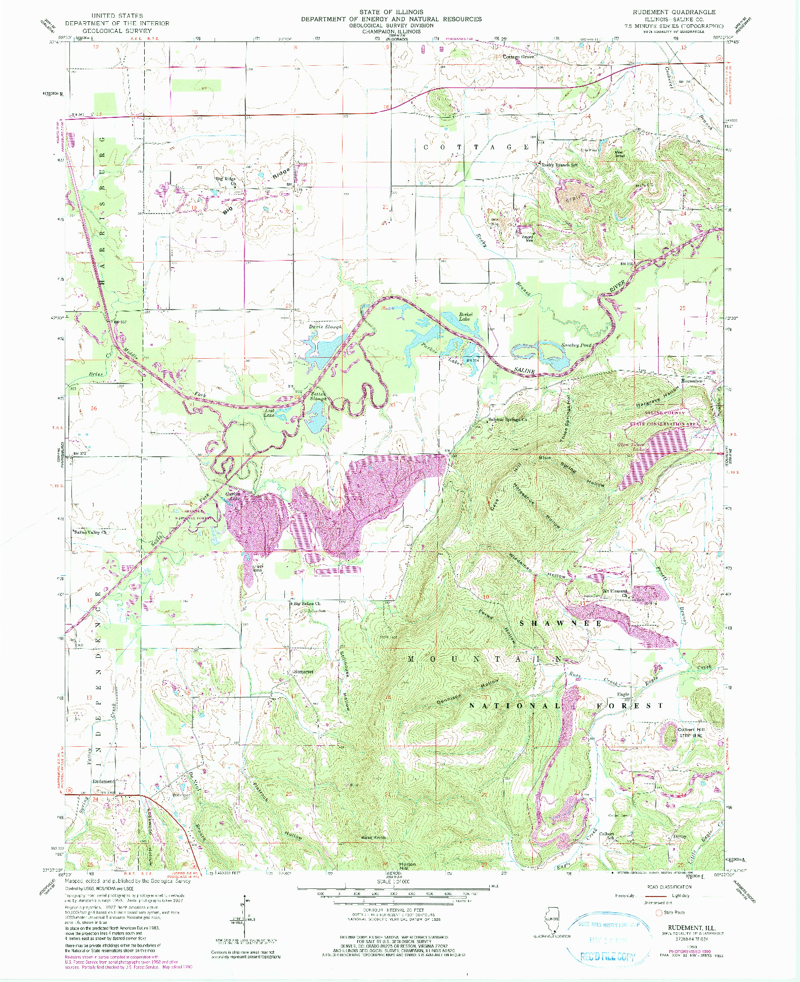 USGS 1:24000-SCALE QUADRANGLE FOR RUDEMENT, IL 1959