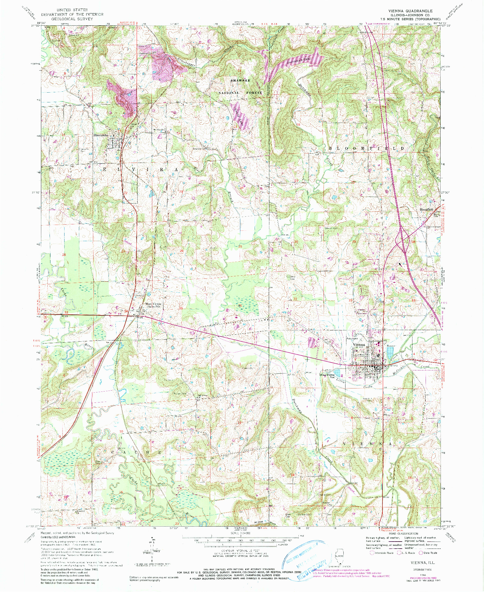 USGS 1:24000-SCALE QUADRANGLE FOR VIENNA, IL 1966