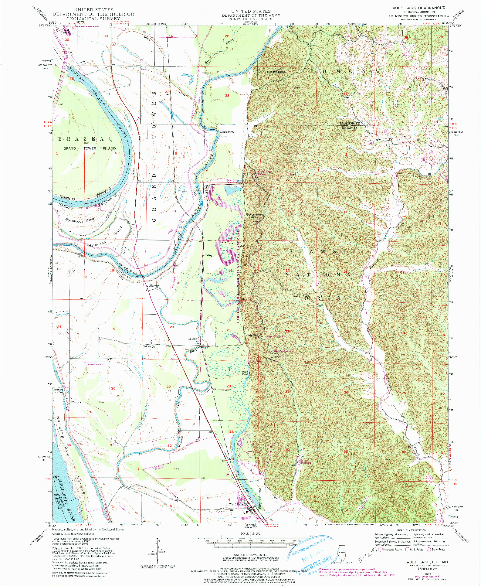 USGS 1:24000-SCALE QUADRANGLE FOR WOLF LAKE, IL 1947