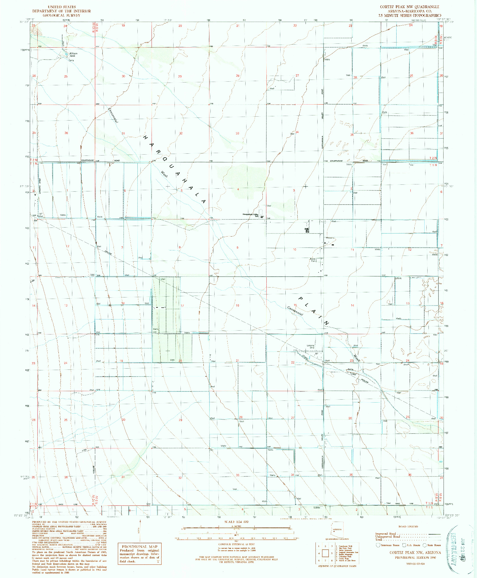 USGS 1:24000-SCALE QUADRANGLE FOR CORTEZ PEAK NW, AZ 1990
