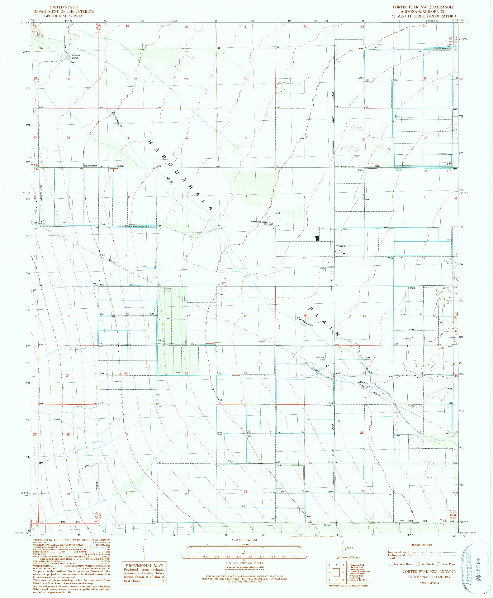 USGS 1:24000-SCALE QUADRANGLE FOR CORTEZ PEAK NW, AZ 1990