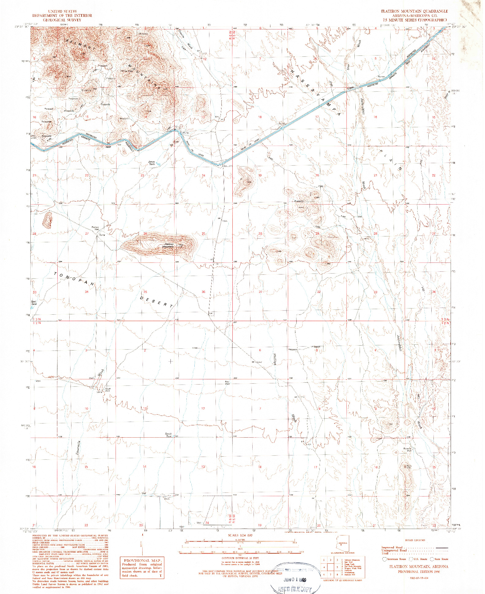 USGS 1:24000-SCALE QUADRANGLE FOR FLATIRON MOUNTAIN, AZ 1990