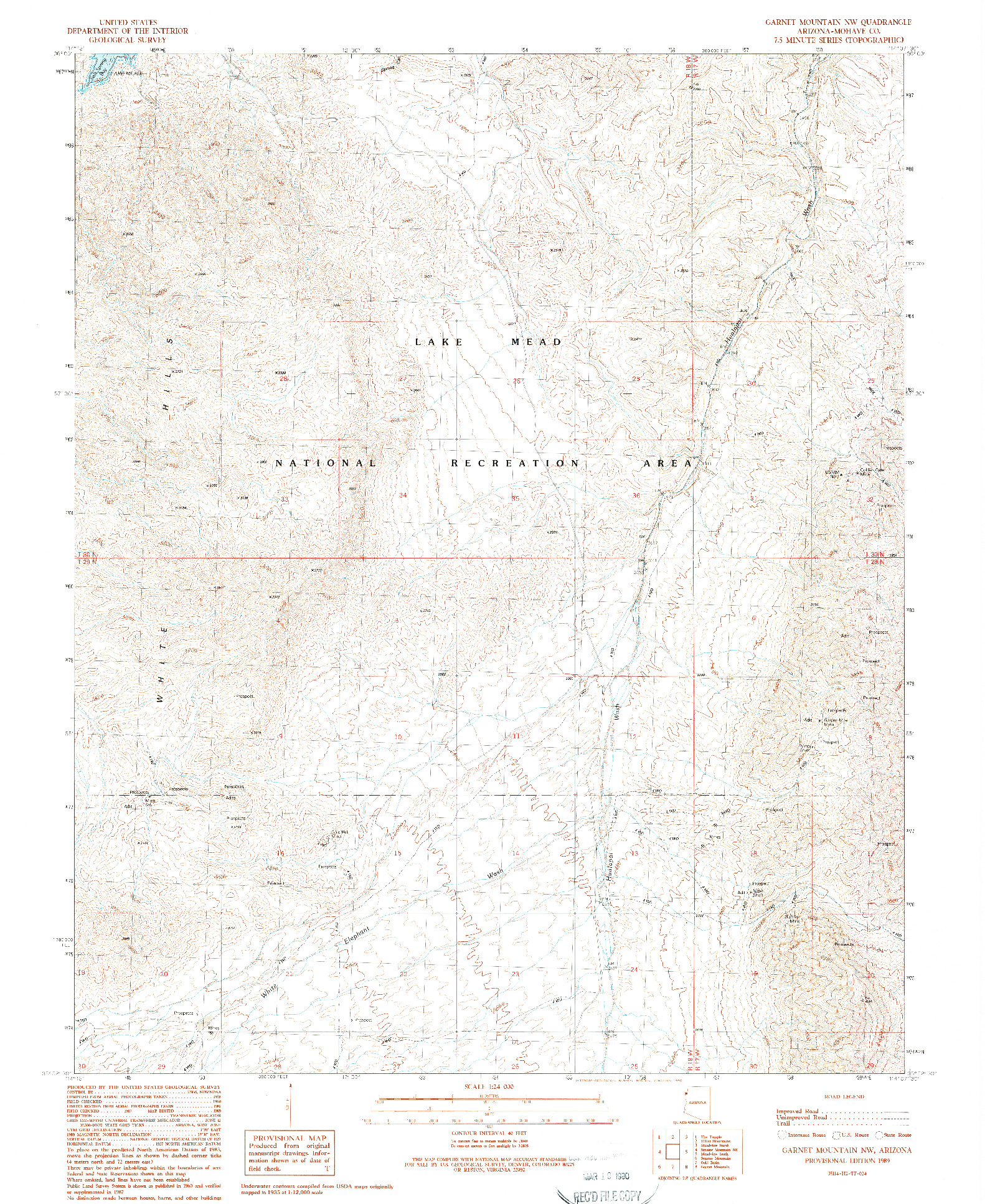 USGS 1:24000-SCALE QUADRANGLE FOR GARNET MOUNTAIN NW, AZ 1989