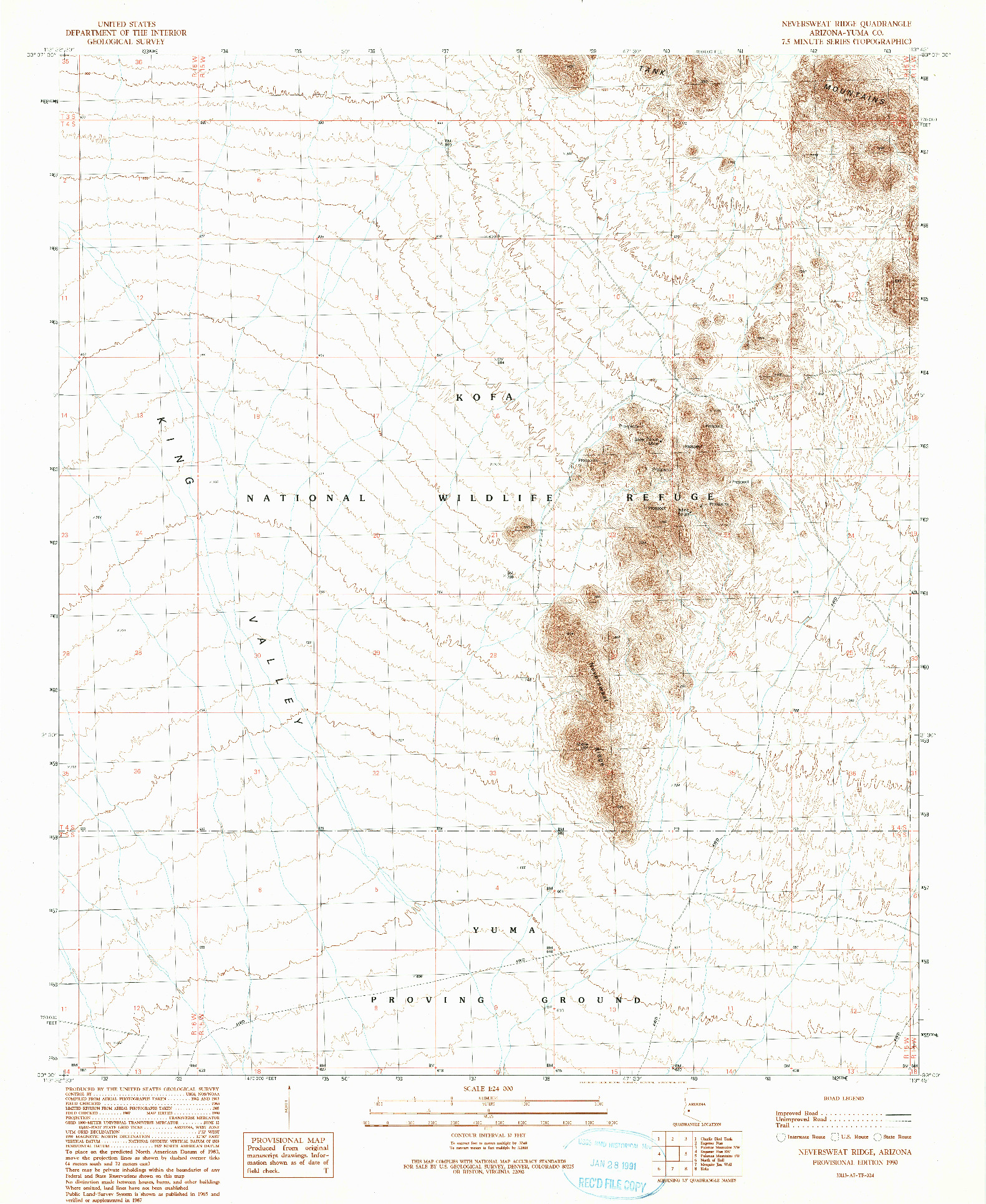 USGS 1:24000-SCALE QUADRANGLE FOR NEVERSWEAT RIDGE, AZ 1990