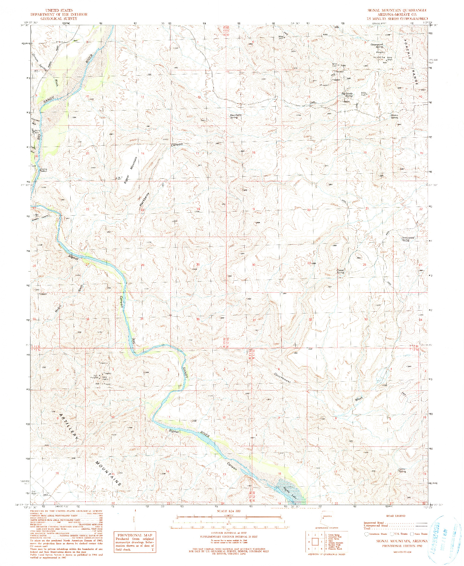 USGS 1:24000-SCALE QUADRANGLE FOR SIGNAL MOUNTAIN, AZ 1990