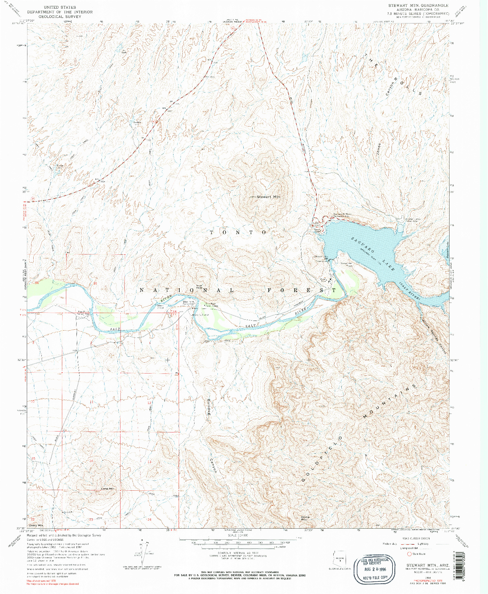 USGS 1:24000-SCALE QUADRANGLE FOR STEWART MTN., AZ 1964