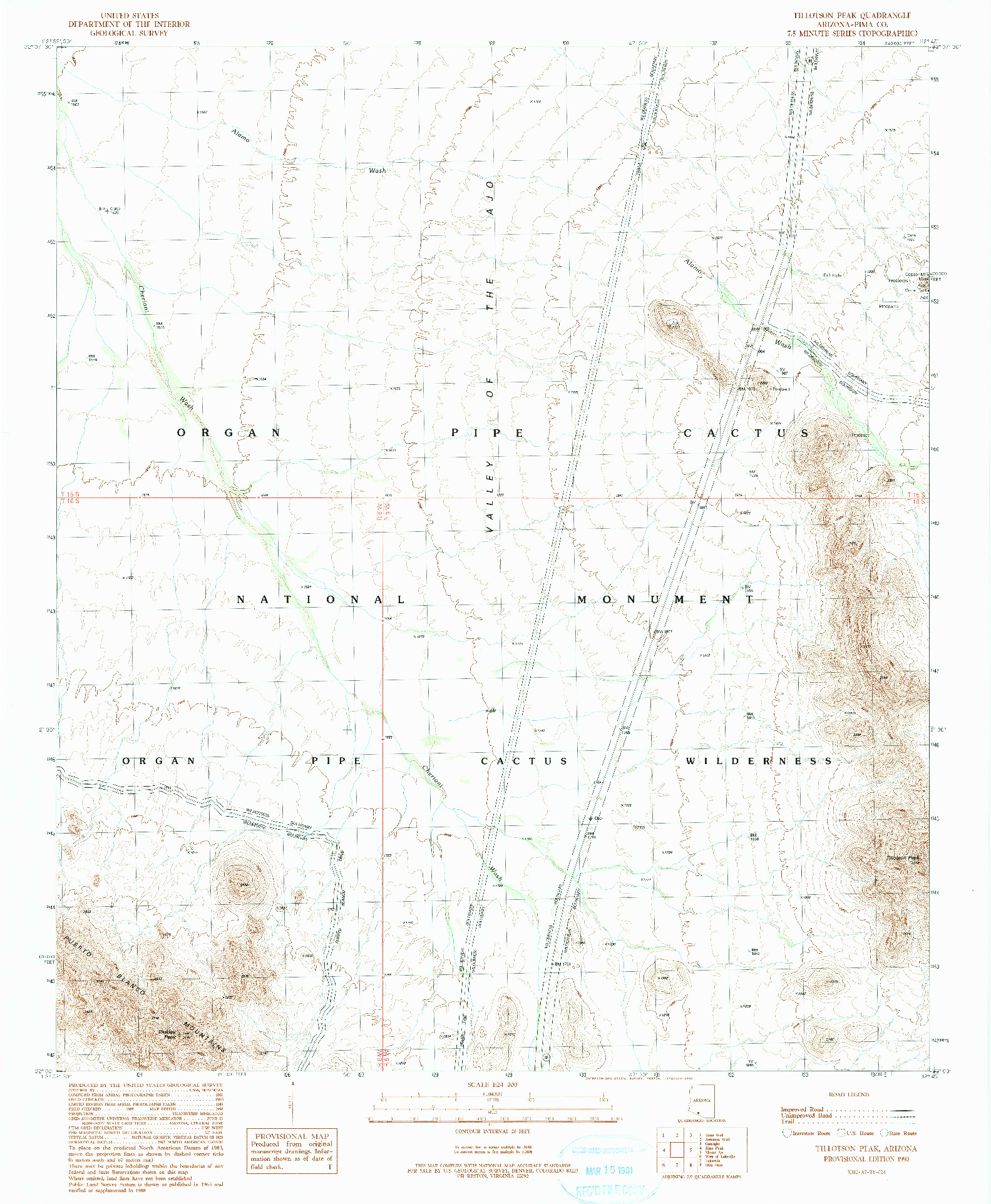 USGS 1:24000-SCALE QUADRANGLE FOR TILLOTSON PEAK, AZ 1990