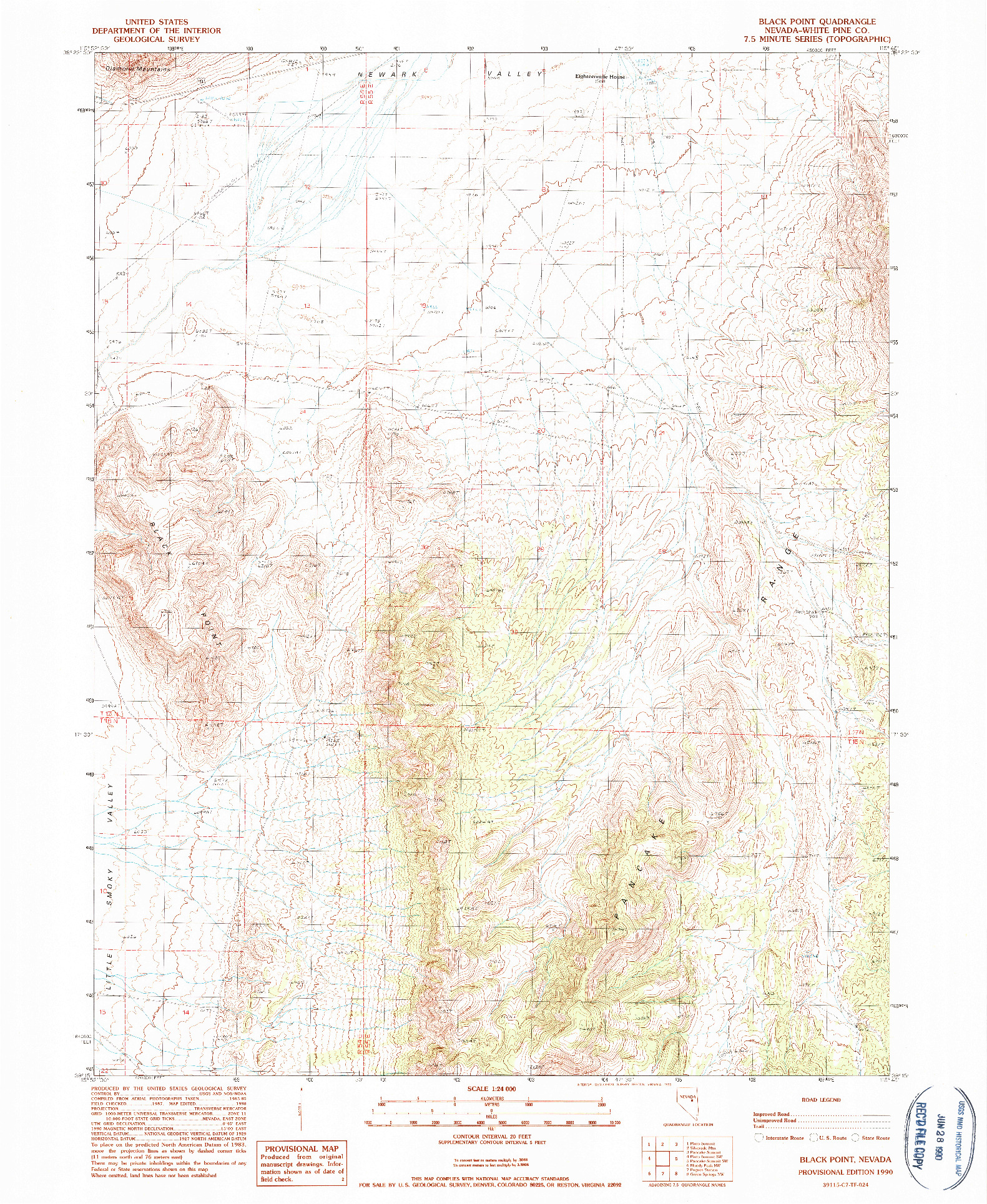 USGS 1:24000-SCALE QUADRANGLE FOR BLACK POINT, NV 1990