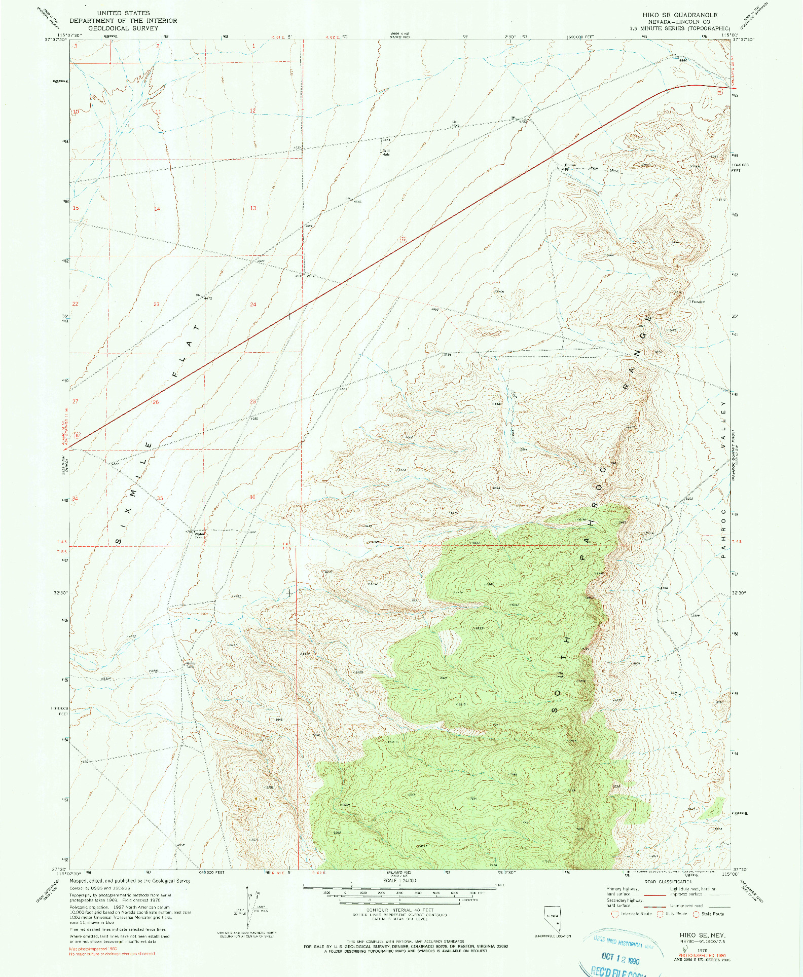 USGS 1:24000-SCALE QUADRANGLE FOR HIKO SE, NV 1970