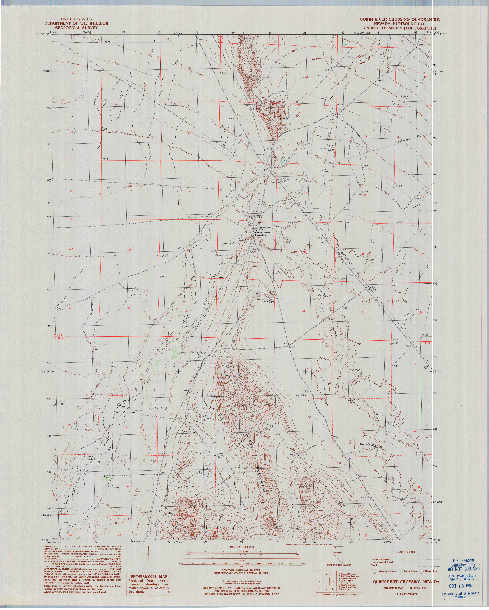 USGS 1:24000-SCALE QUADRANGLE FOR QUINN RIVER CROSSING, NV 1990