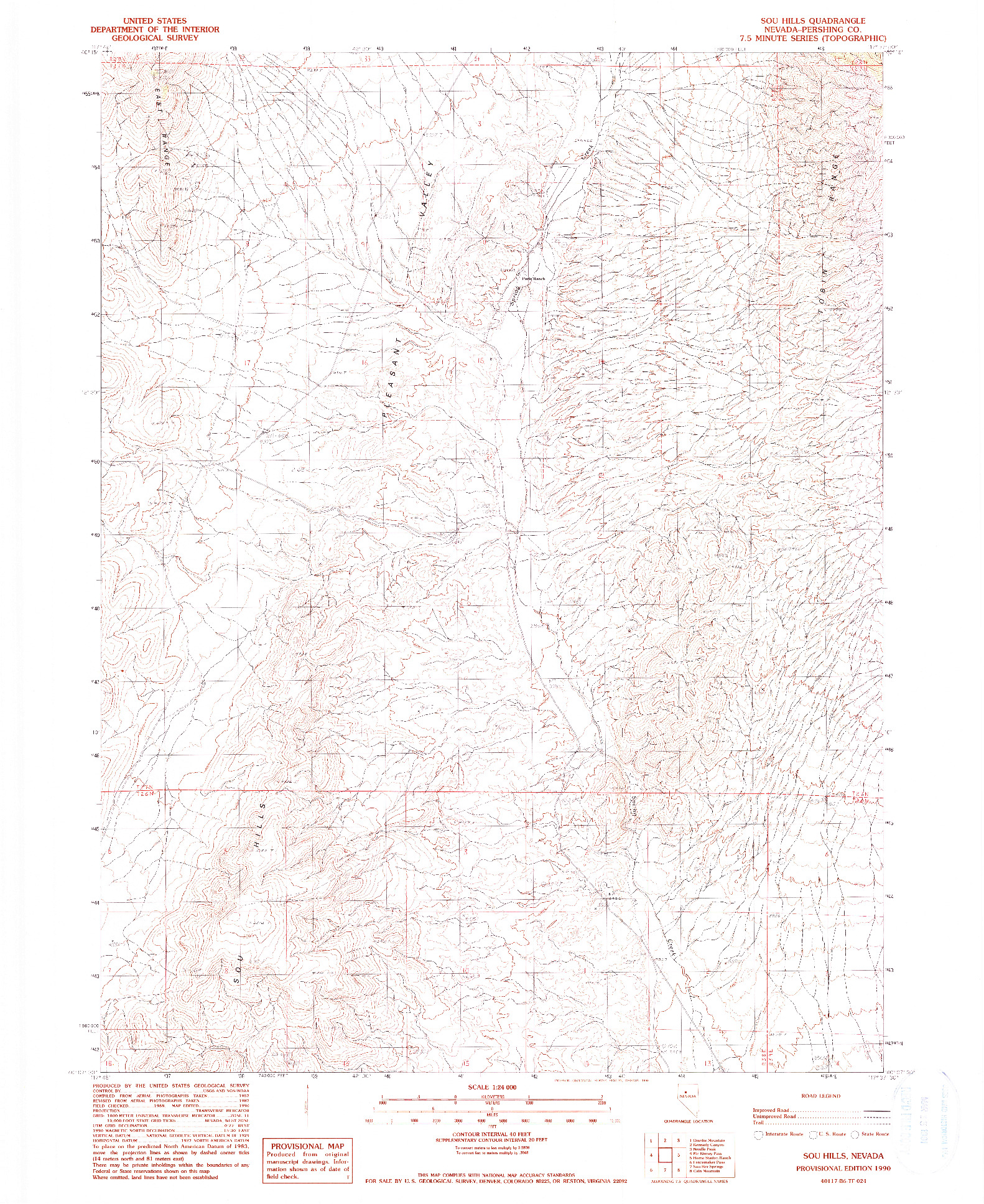 USGS 1:24000-SCALE QUADRANGLE FOR SOU HILLS, NV 1990