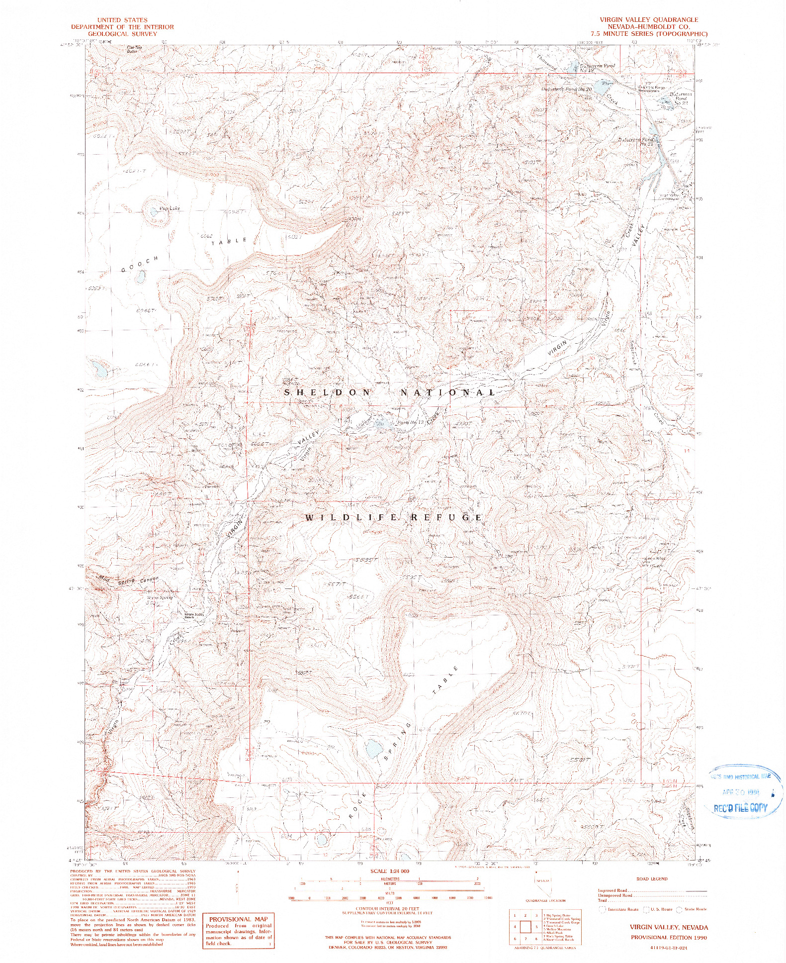 USGS 1:24000-SCALE QUADRANGLE FOR VIRGIN VALLEY, NV 1990