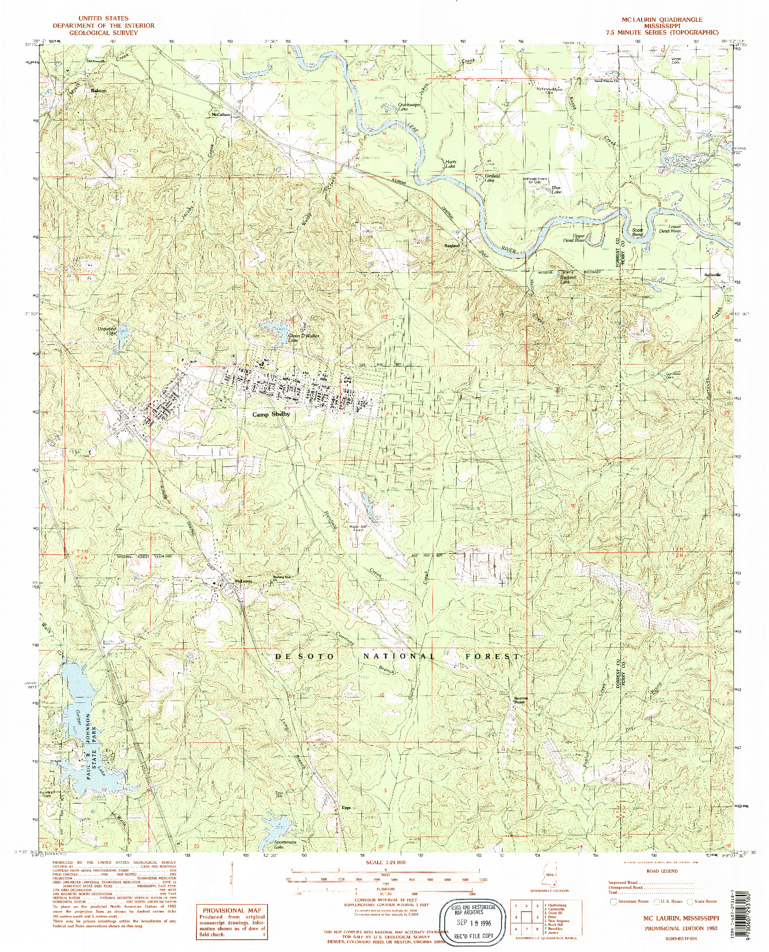 USGS 1:24000-SCALE QUADRANGLE FOR MCLAURIN, MS 1983