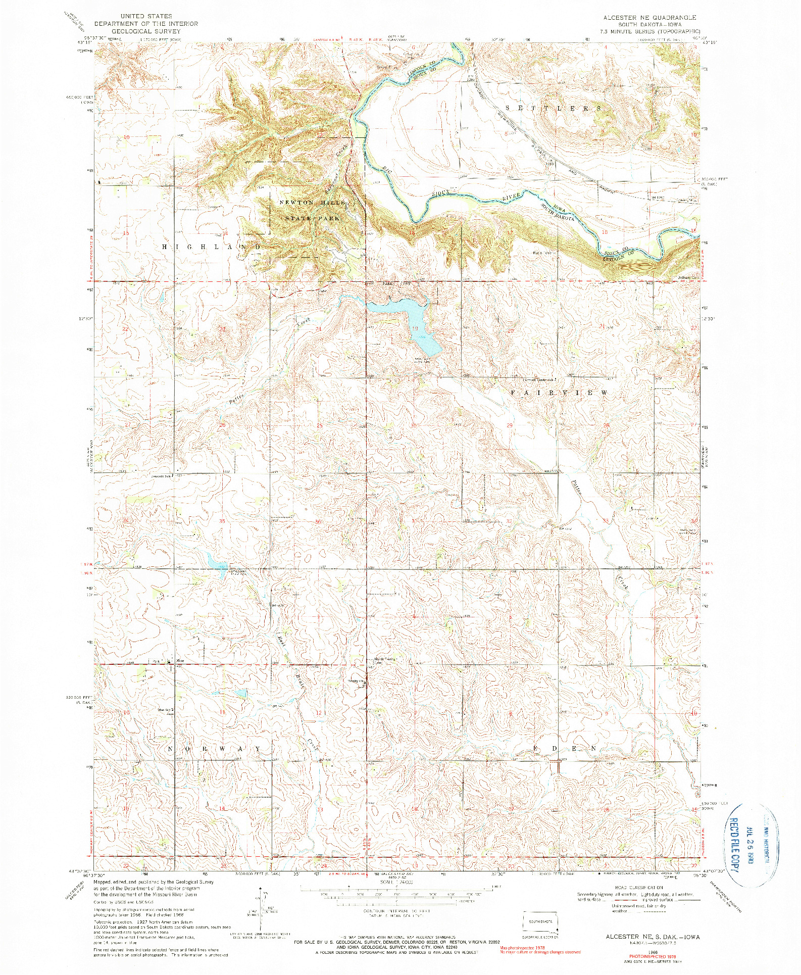 USGS 1:24000-SCALE QUADRANGLE FOR ALCESTER NE, SD 1968