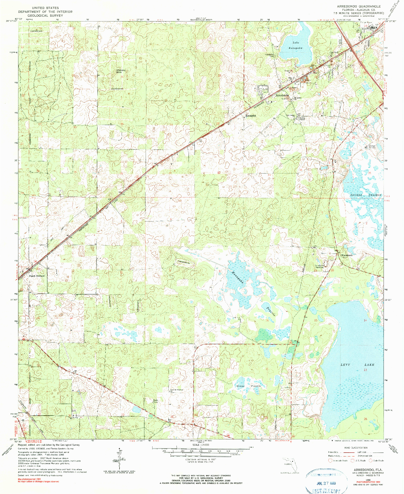 USGS 1:24000-SCALE QUADRANGLE FOR ARREDONDO, FL 1966