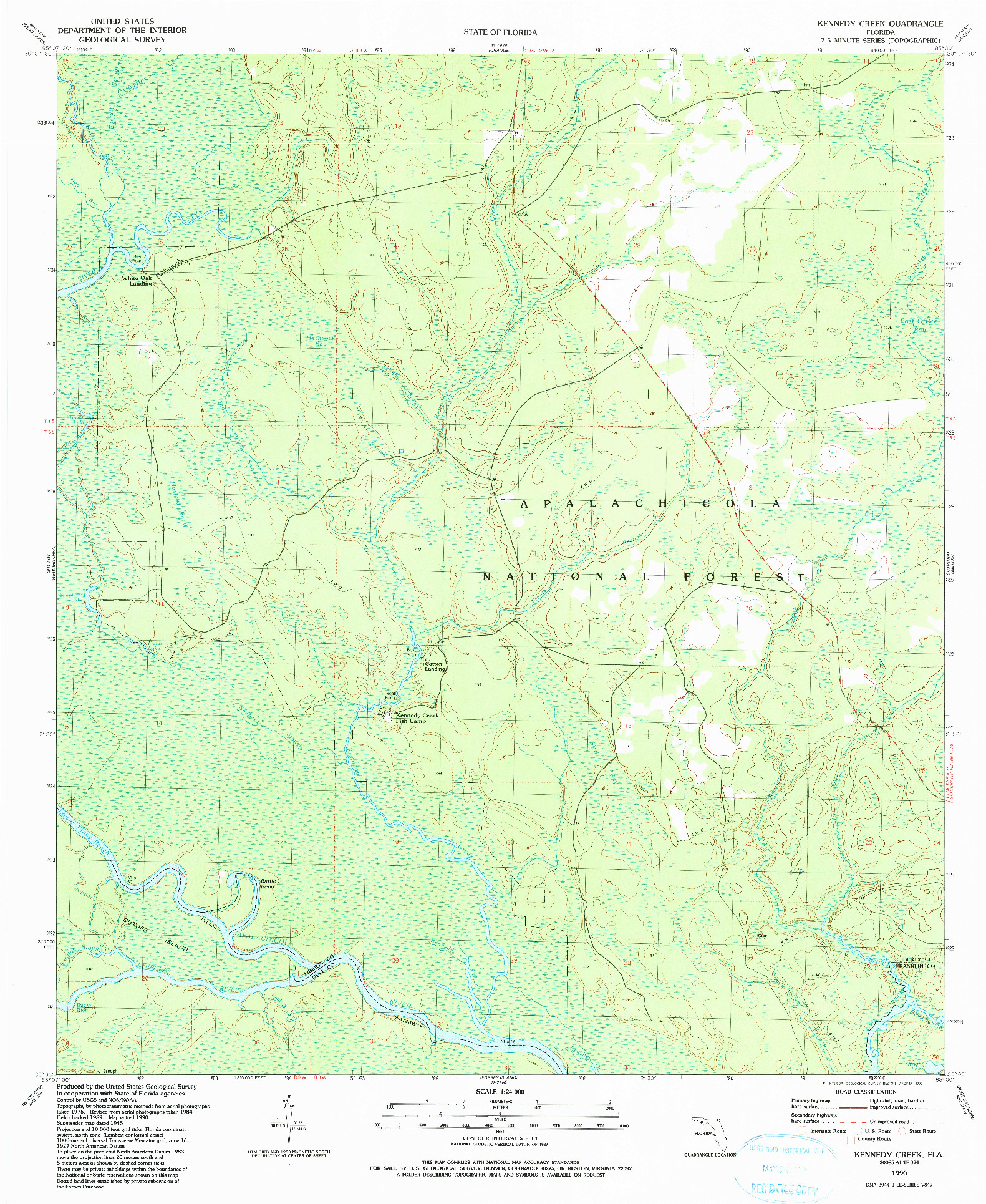 USGS 1:24000-SCALE QUADRANGLE FOR KENNEDY CREEK, FL 1990