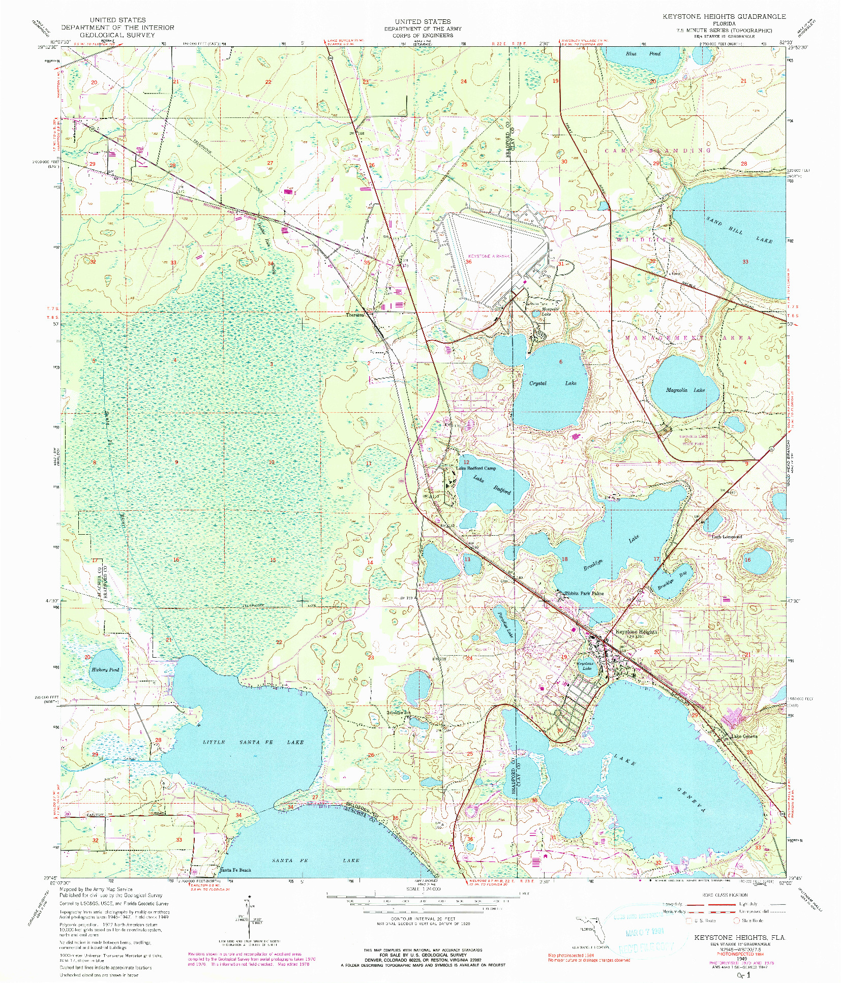 USGS 1:24000-SCALE QUADRANGLE FOR KEYSTONE HEIGHTS, FL 1949