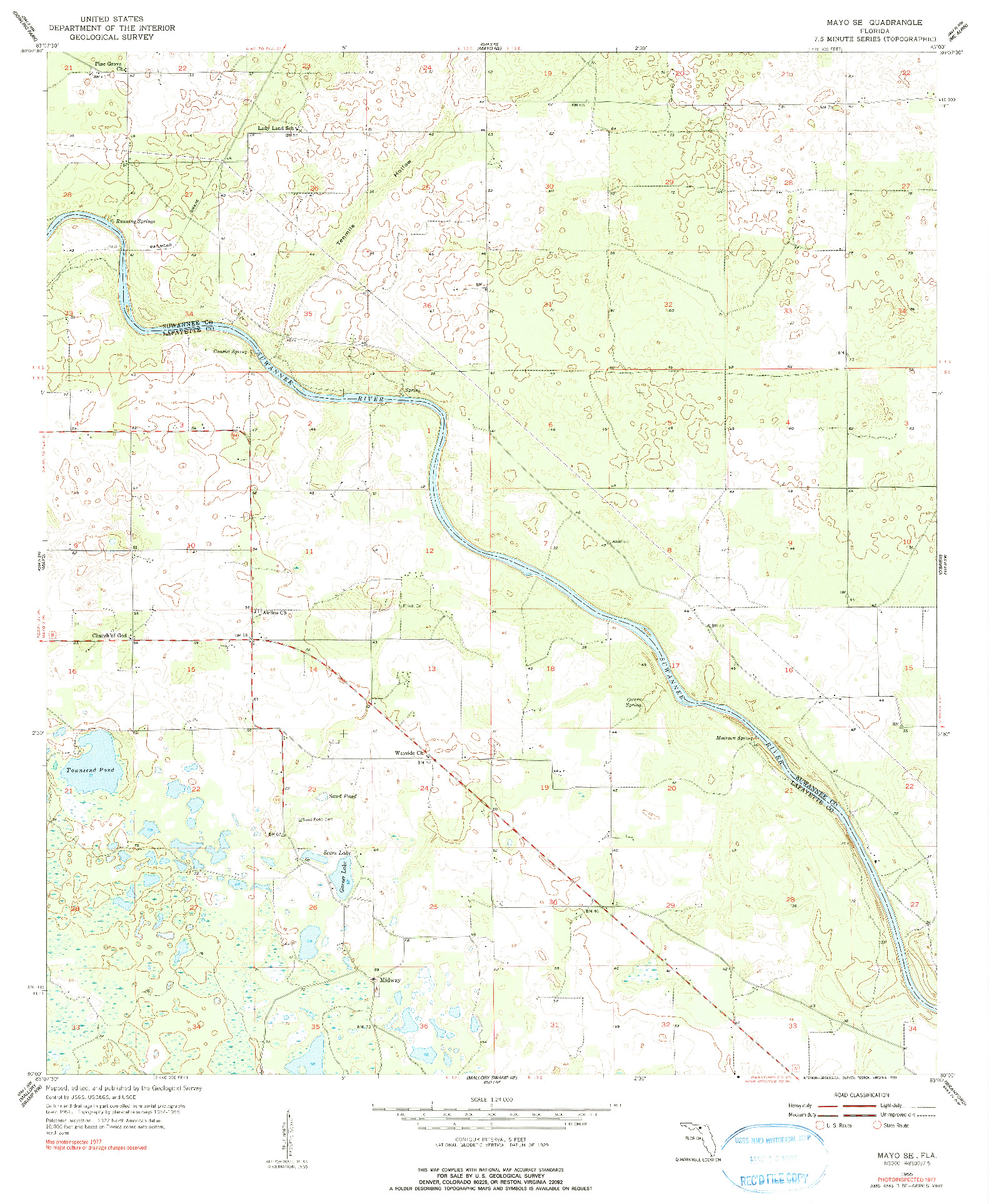 USGS 1:24000-SCALE QUADRANGLE FOR MAYO SE, FL 1955