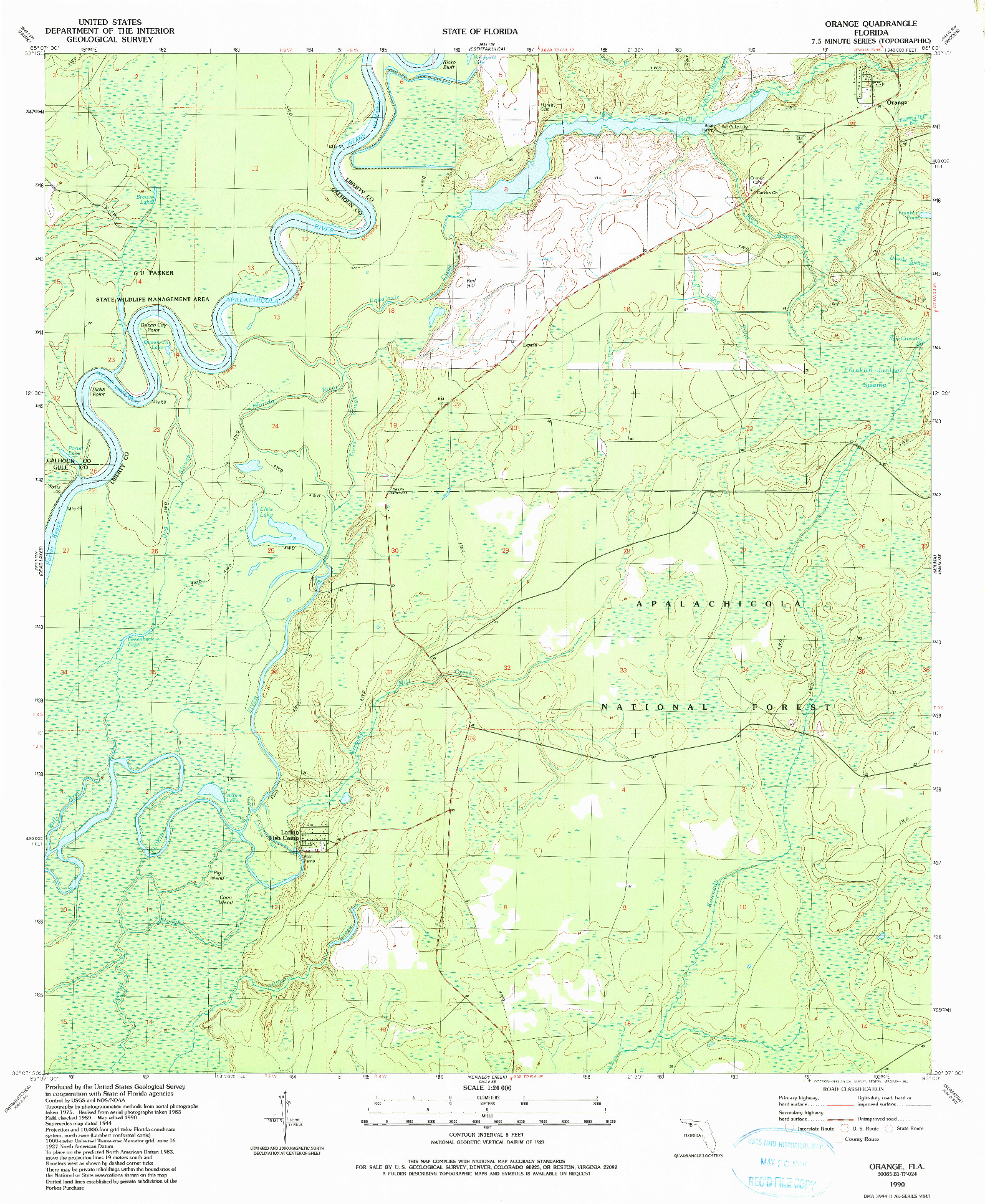 USGS 1:24000-SCALE QUADRANGLE FOR ORANGE, FL 1990