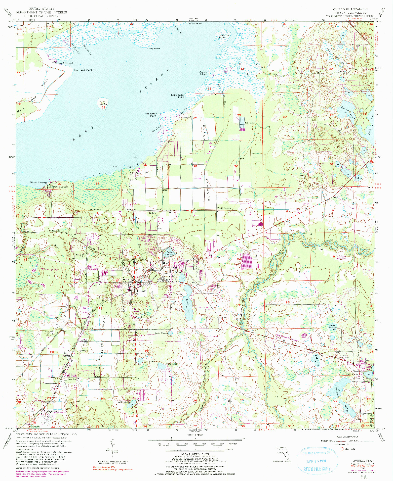 USGS 1:24000-SCALE QUADRANGLE FOR OVIEDO, FL 1956