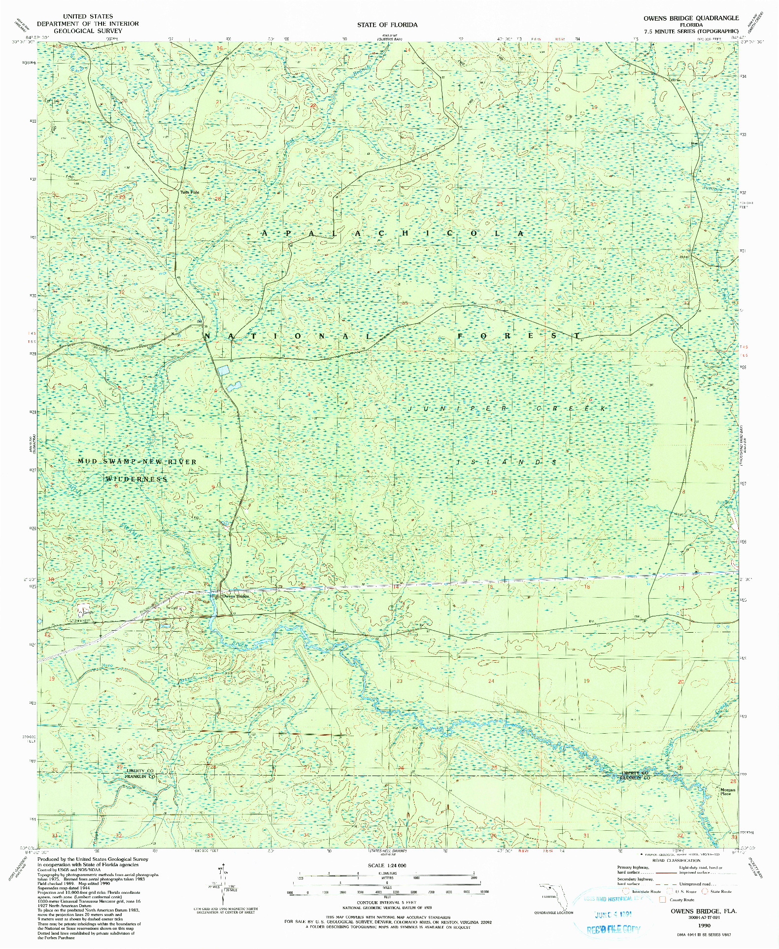 USGS 1:24000-SCALE QUADRANGLE FOR OWENS BRIDGE, FL 1990