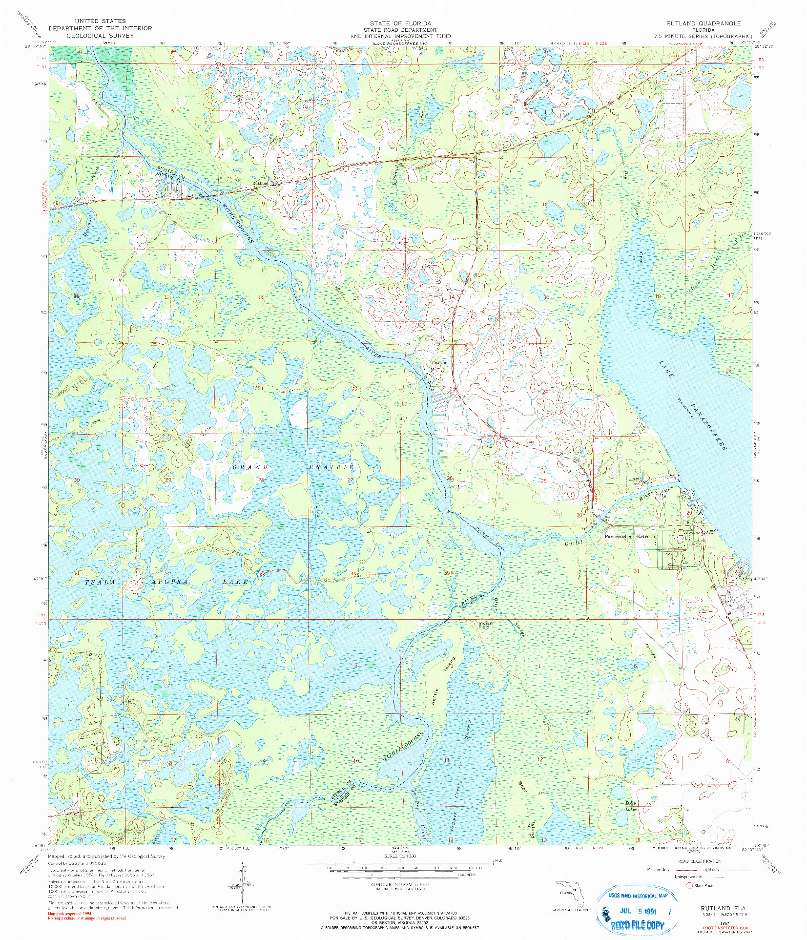 USGS 1:24000-SCALE QUADRANGLE FOR RUTLAND, FL 1967