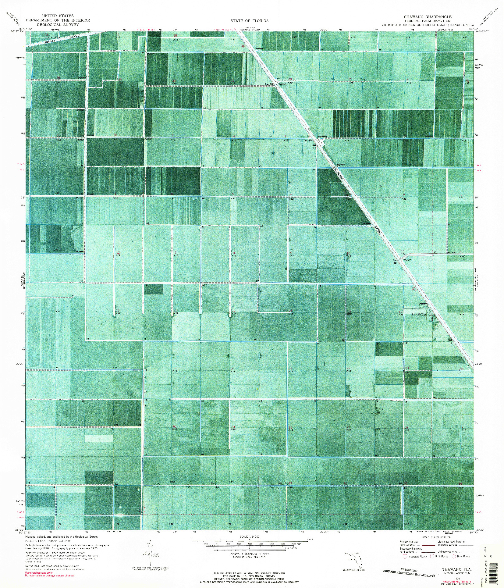 USGS 1:24000-SCALE QUADRANGLE FOR SHAWANO, FL 1970