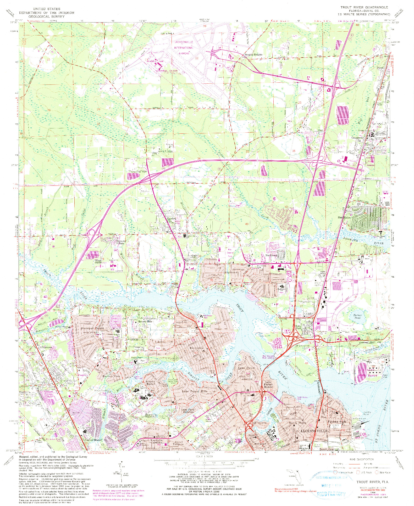 USGS 1:24000-SCALE QUADRANGLE FOR TROUT RIVER, FL 1964