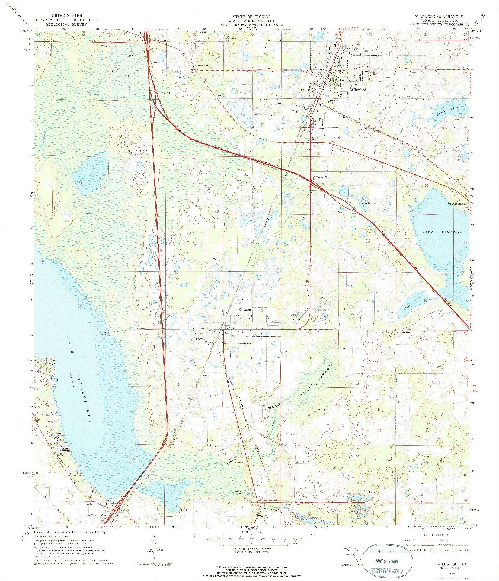 USGS 1:24000-SCALE QUADRANGLE FOR WILDWOOD, FL 1967