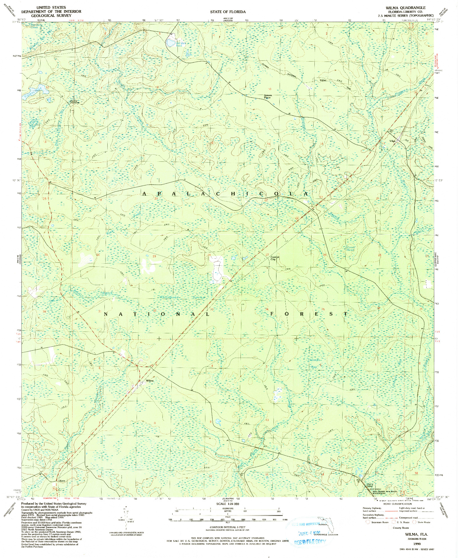 USGS 1:24000-SCALE QUADRANGLE FOR WILMA, FL 1990