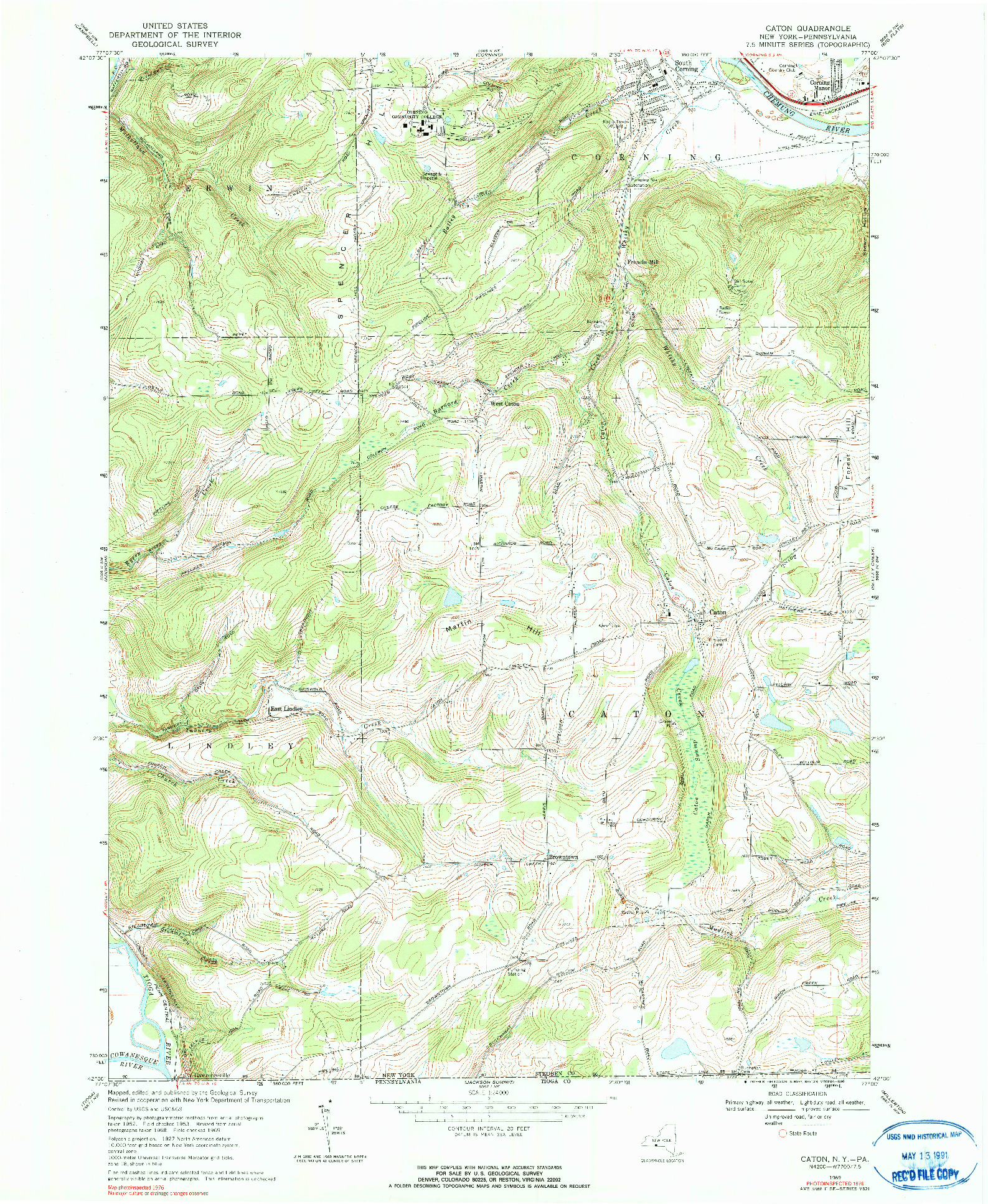 USGS 1:24000-SCALE QUADRANGLE FOR CATON, NY 1969