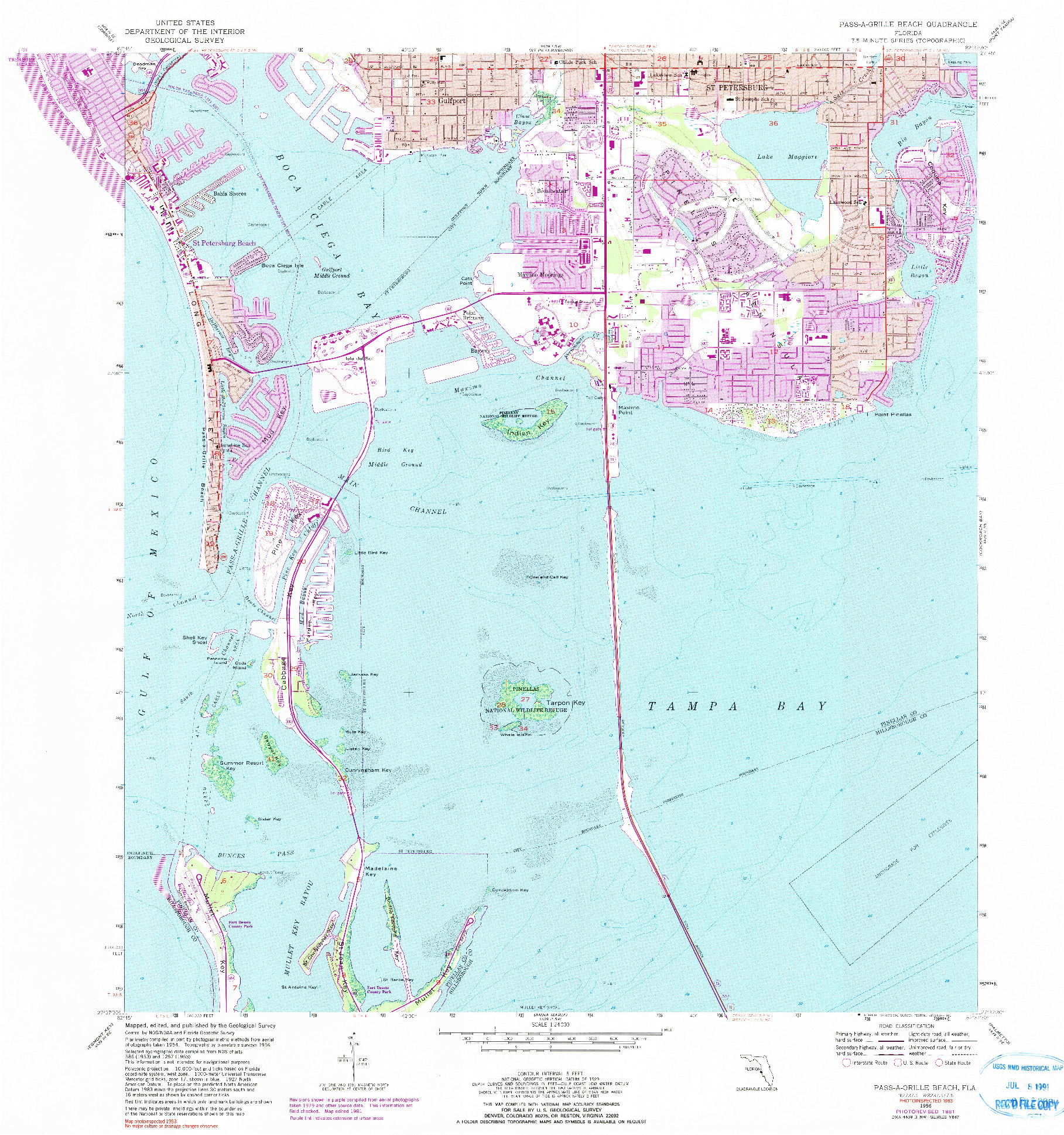 USGS 1:24000-SCALE QUADRANGLE FOR PASS-A-GRILLE BEACH, FL 1956