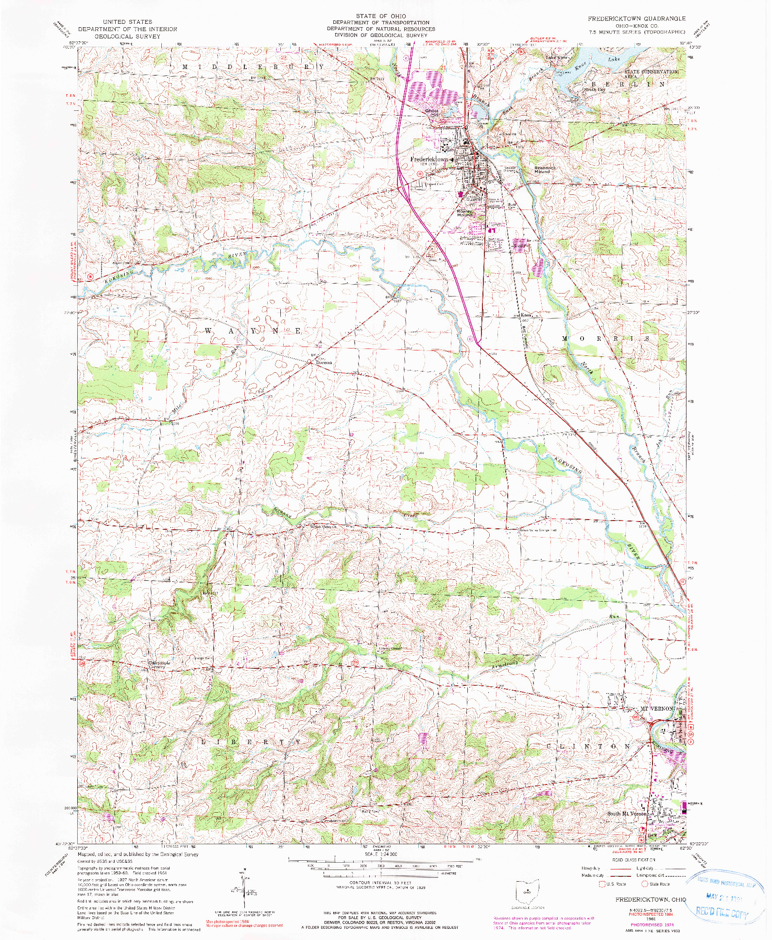 USGS 1:24000-SCALE QUADRANGLE FOR FREDRICKTOWN, OH 1961