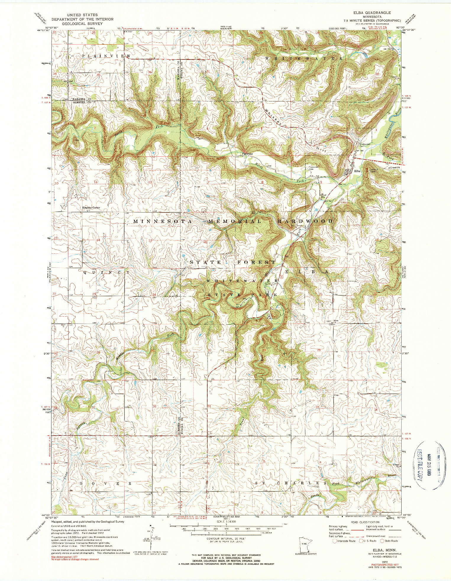 USGS 1:24000-SCALE QUADRANGLE FOR ELBA, MN 1972