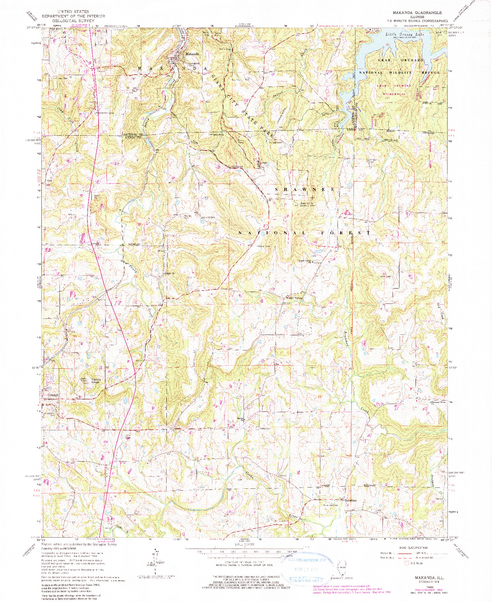 USGS 1:24000-SCALE QUADRANGLE FOR MAKANDA, IL 1966