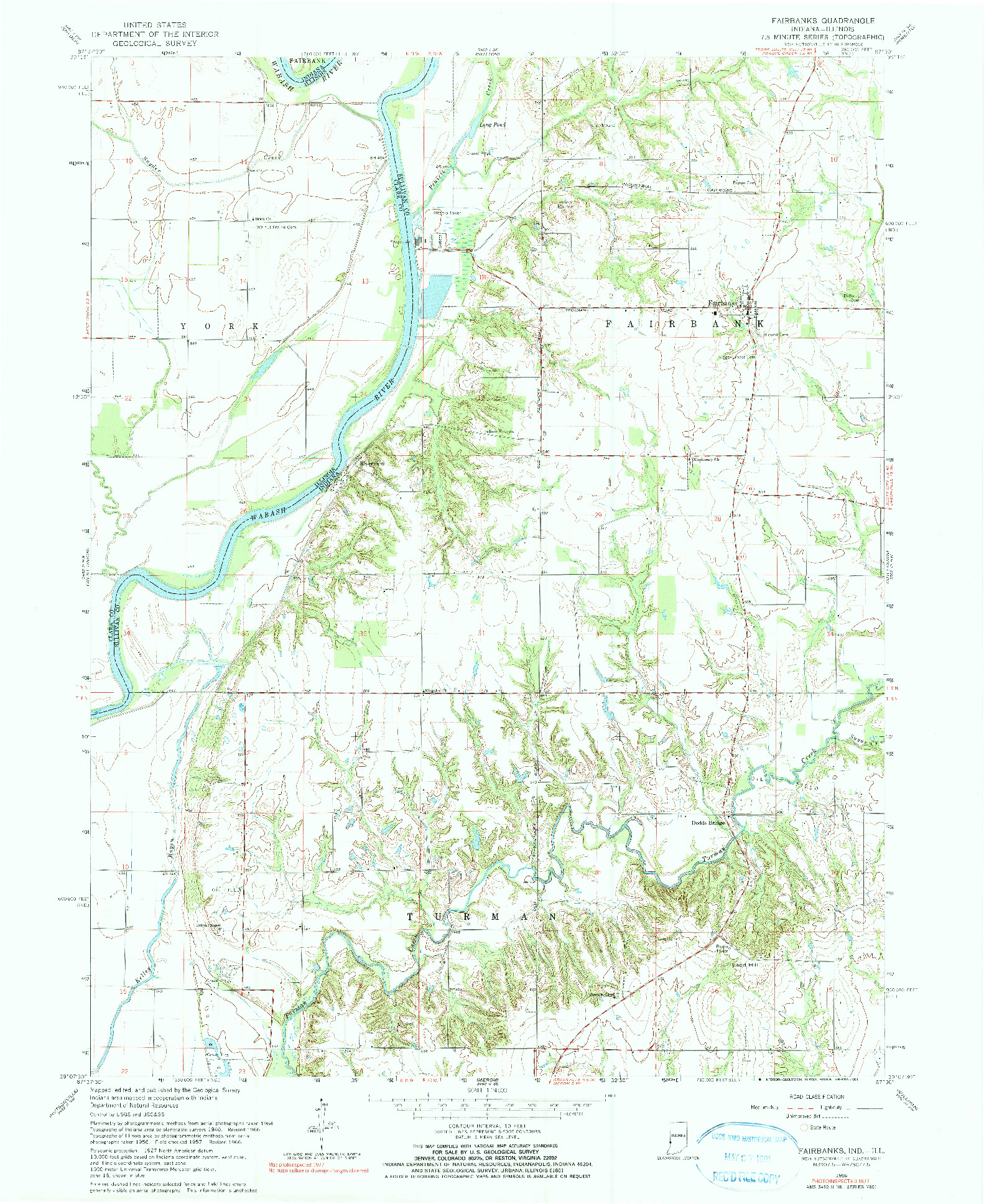 USGS 1:24000-SCALE QUADRANGLE FOR FAIRBANKS, IN 1966